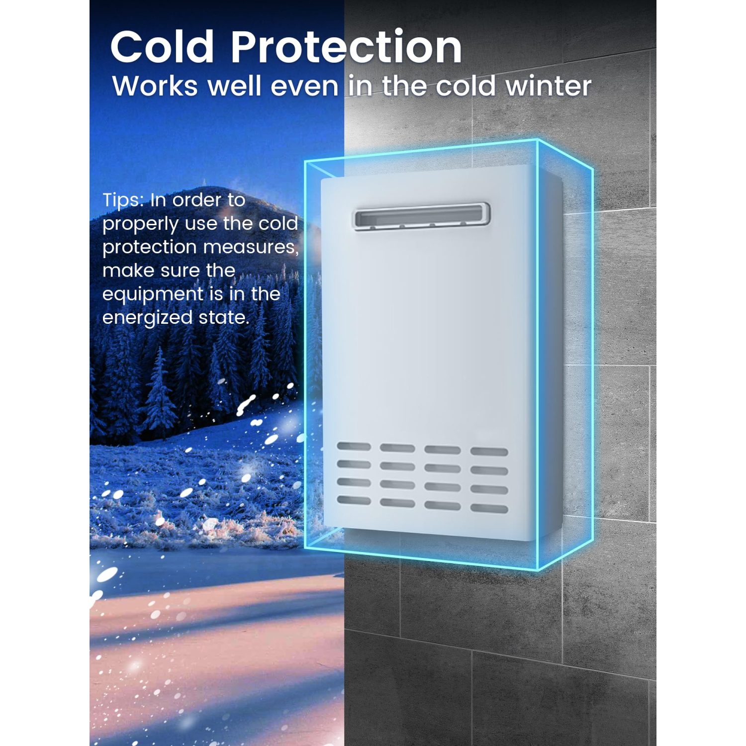 Chauffe-eau d'extérieur sans réservoir au propane, chauffe-eau 130000&nbsp;BTU sur demande de 5,2 gal/min avec télécommande, chauffe-eau résidentiel