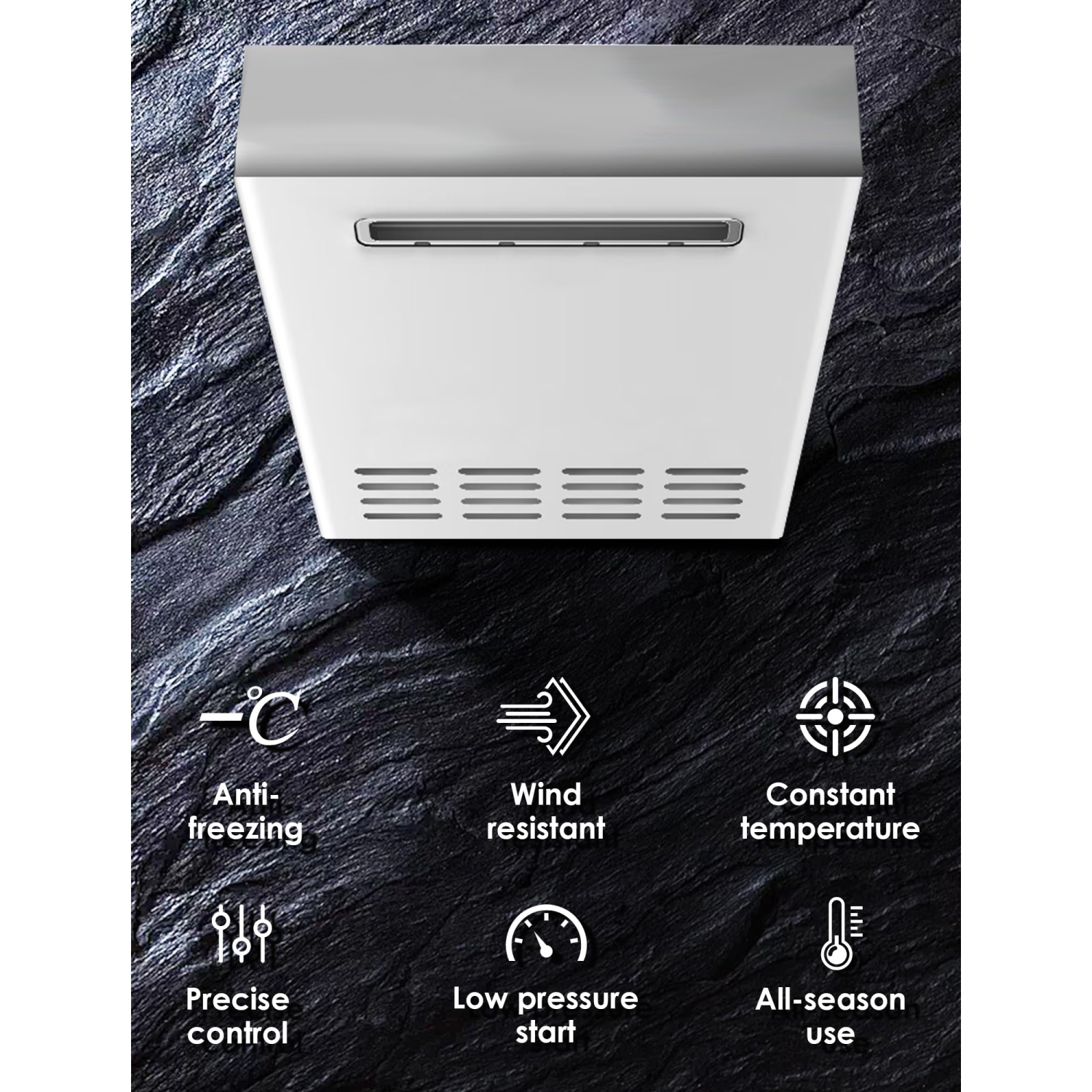 Chauffe-eau d'extérieur sans réservoir au propane, chauffe-eau 130000&nbsp;BTU sur demande de 5,2 gal/min avec télécommande, chauffe-eau résidentiel