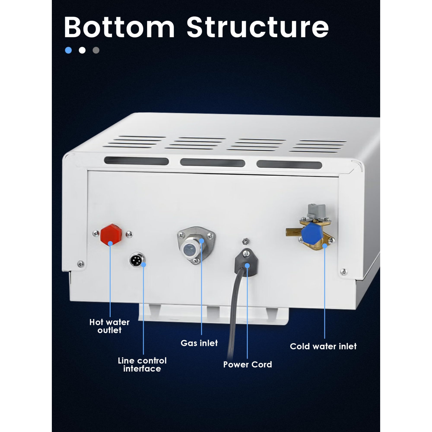 Chauffe-eau d'extérieur sans réservoir au propane, chauffe-eau 130000&nbsp;BTU sur demande de 5,2 gal/min avec télécommande, chauffe-eau résidentiel