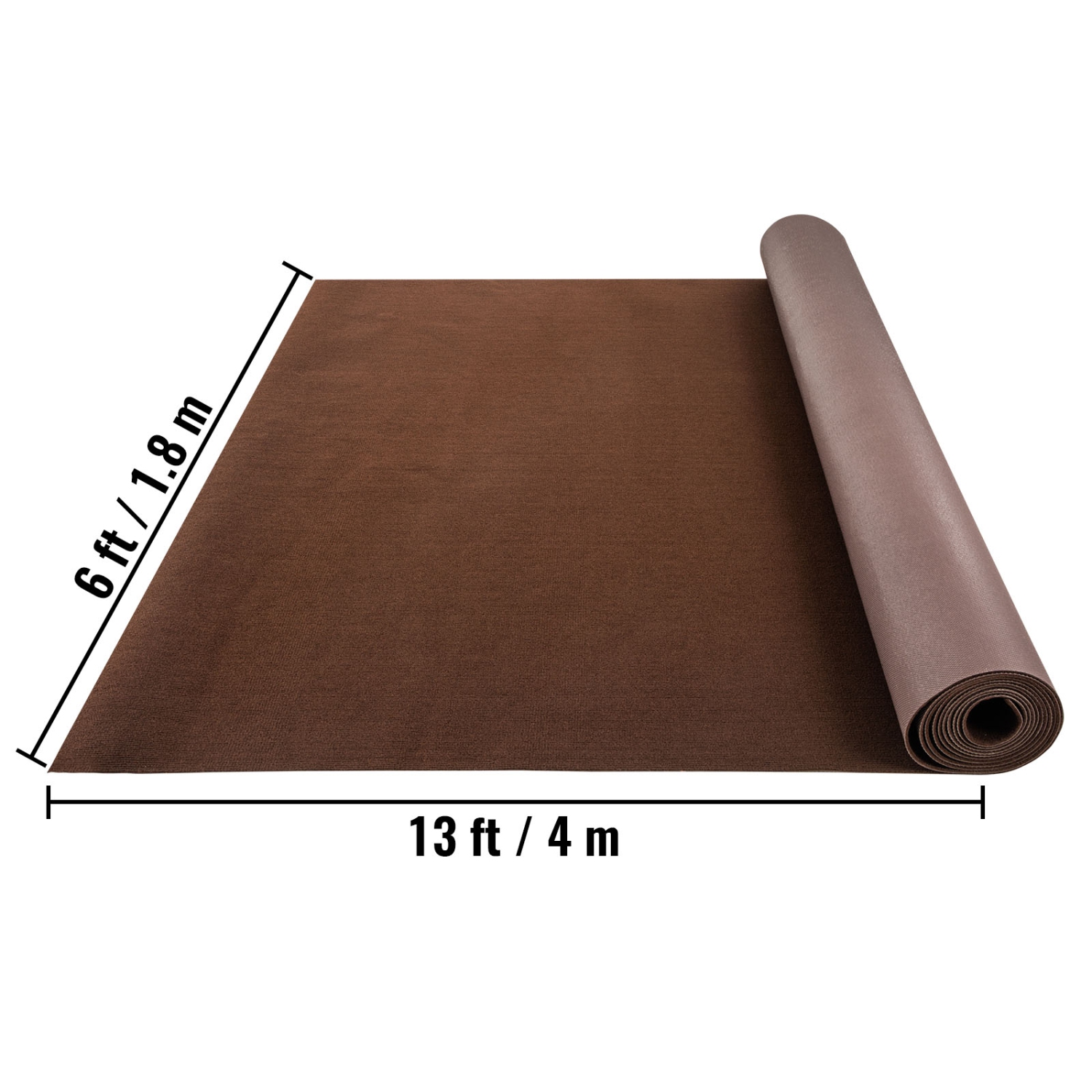 VEVOR 6 x 13 ft Boat Carpeting,Deep Brown Marine Grade Boat Carpet,Indoor/Outdoor Marine Carpeting with Water-Proof TPR Backing,Water-Proof Carpet