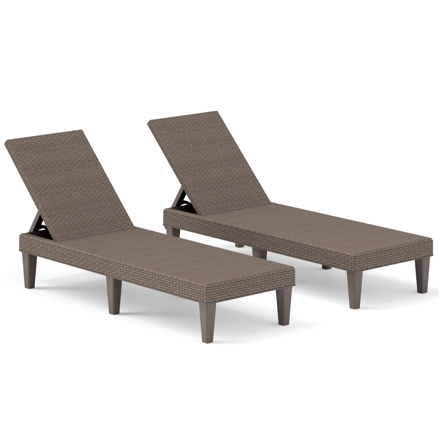 Costway 1/2 PCS Outdoor Chaise Lounger Chair 3-Position Reclining Chair with Waterproof Rattan Brown/Black