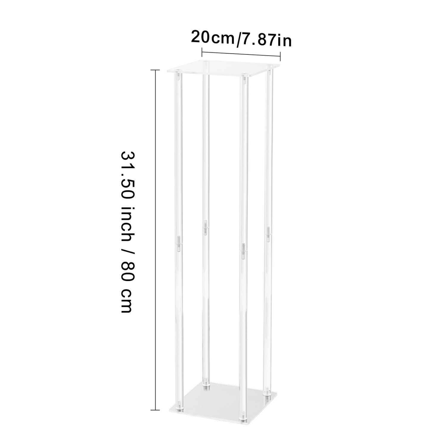 Support de fleurs de mariage haut VEVOR 2PCS 31,5&nbsp;po, colonne de vase en acrylique, centre de table géométrique, présentoir floral pour