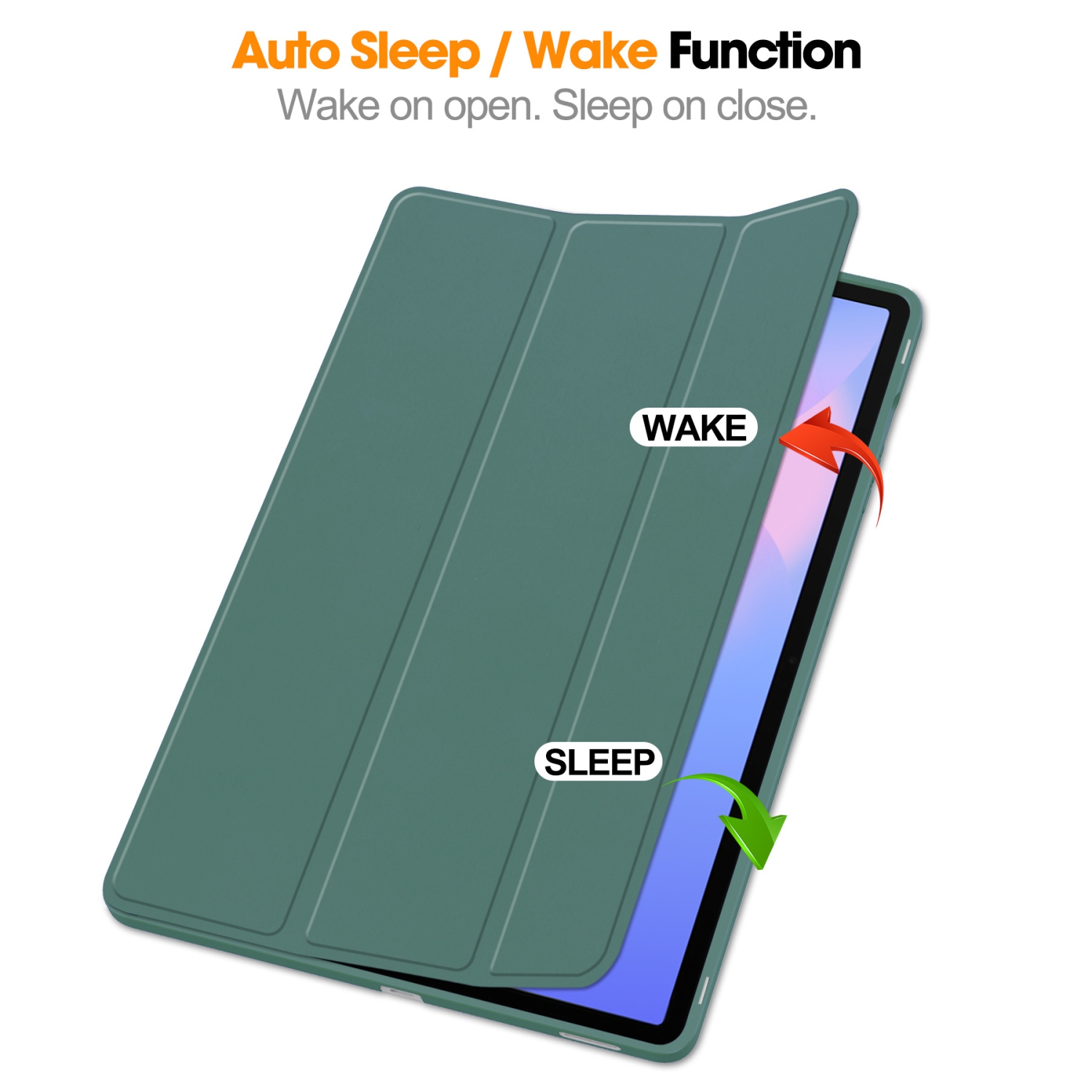 For Samsung Tab S10FE+13.1 Tablet Case S10FE Plus X620 TPU Color Pen Slot Protective Case, Dark Green