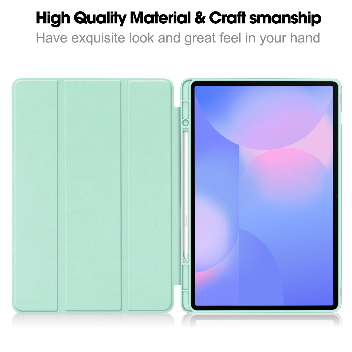 For Samsung Tab S10FE+13.1 Tablet Case S10FE Plus X620 TPU Color Pen Slot Protective Case, Green