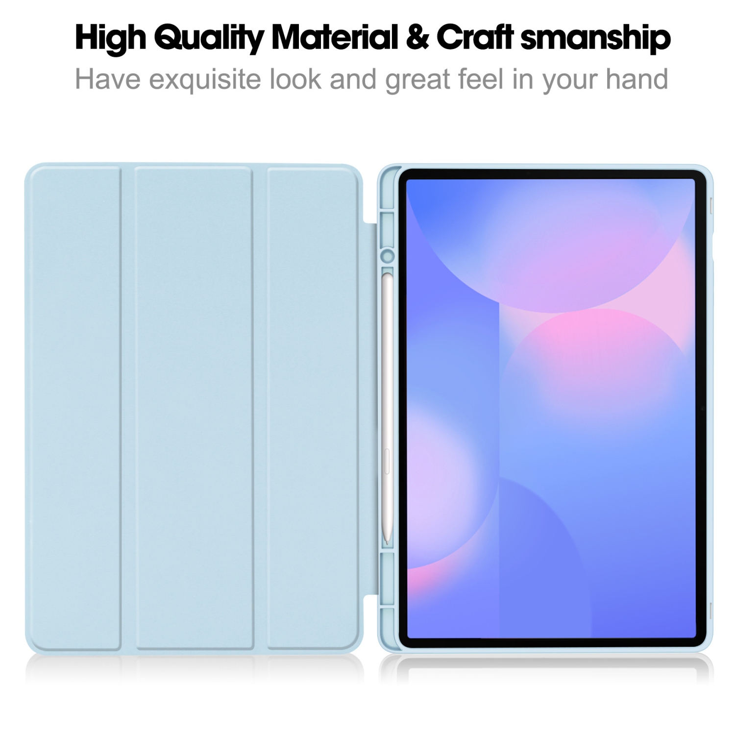 Pour Samsung Tab S10FE+13,1 Étui pour tablette S10FE Plus X620 TPU étui protecteur coloré avec fente pour stylo, bleu