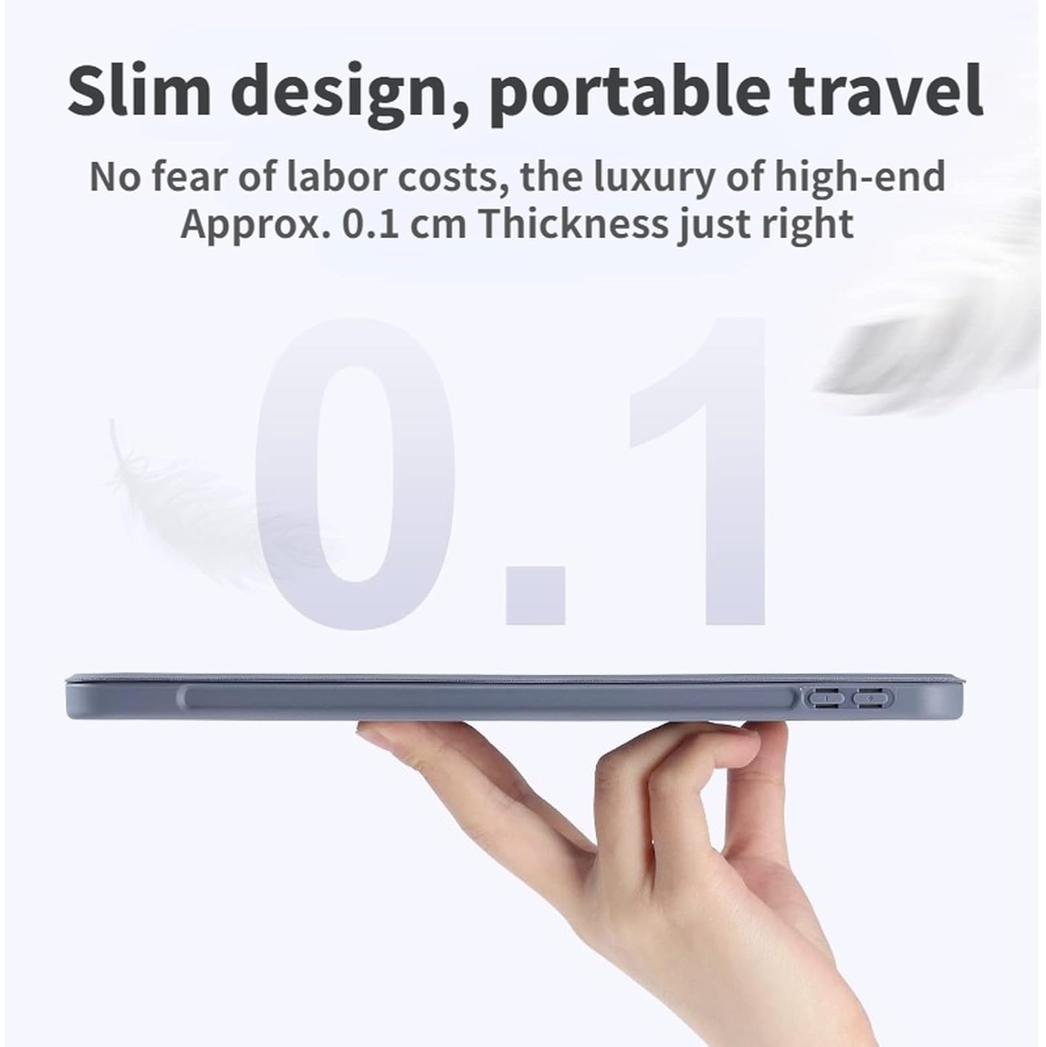 Convient pour Air1/Air2 [9.7&nbsp;pouces] Étui protecteur avec fente pour stylo Étui souple - Noir