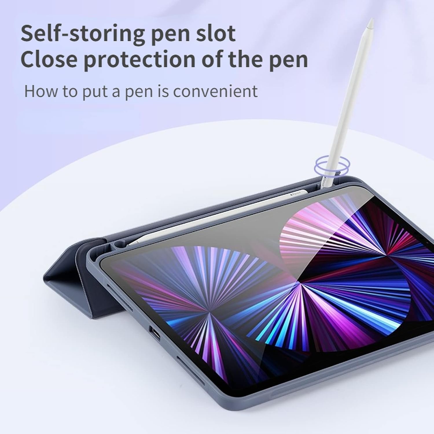 Convient pour Air1/Air2 [9.7&nbsp;pouces] Étui protecteur avec fente pour stylo Étui souple - Noir