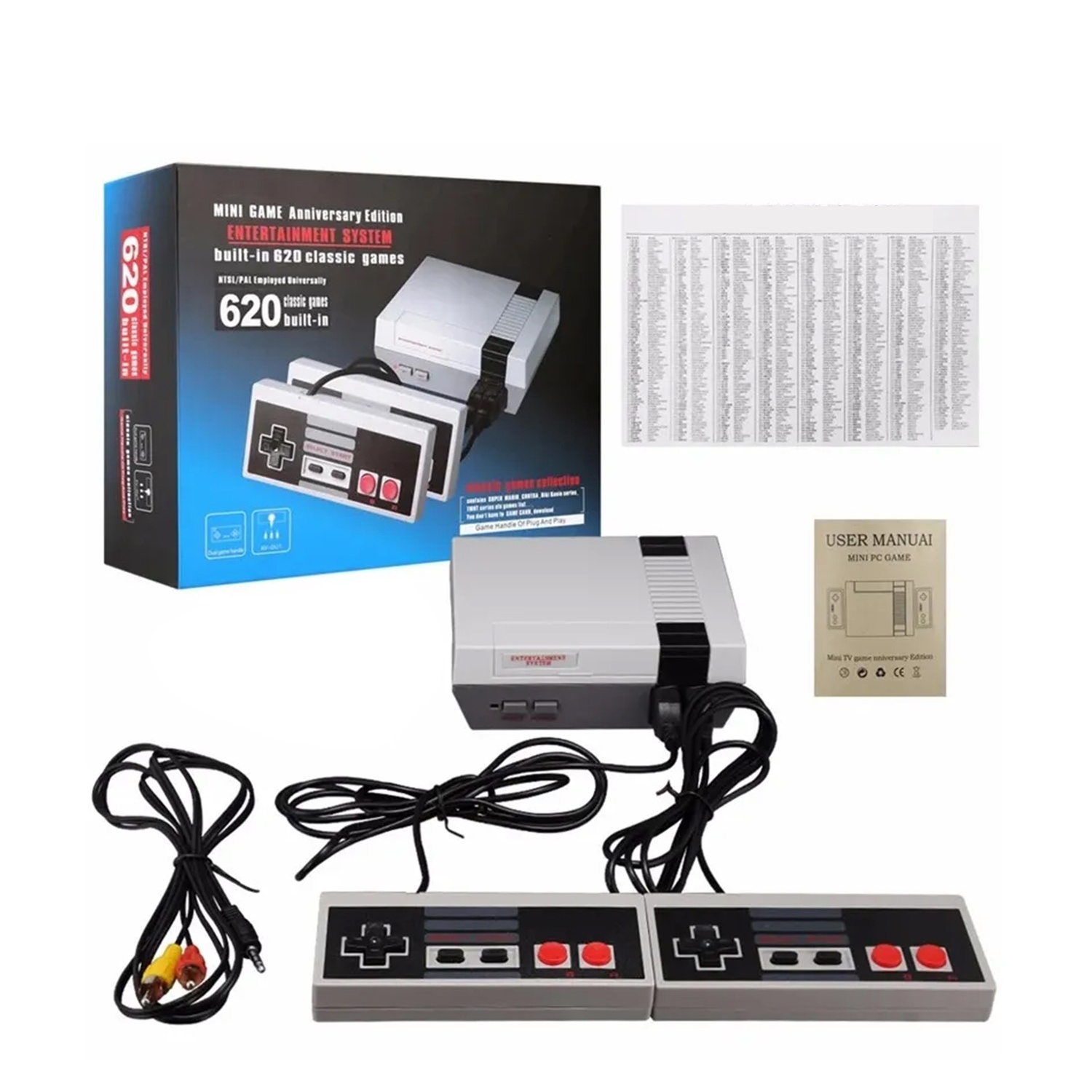 Console de jeu intégrée 620 jeux rétro Classic Mini HD Prise en charge de la télévision