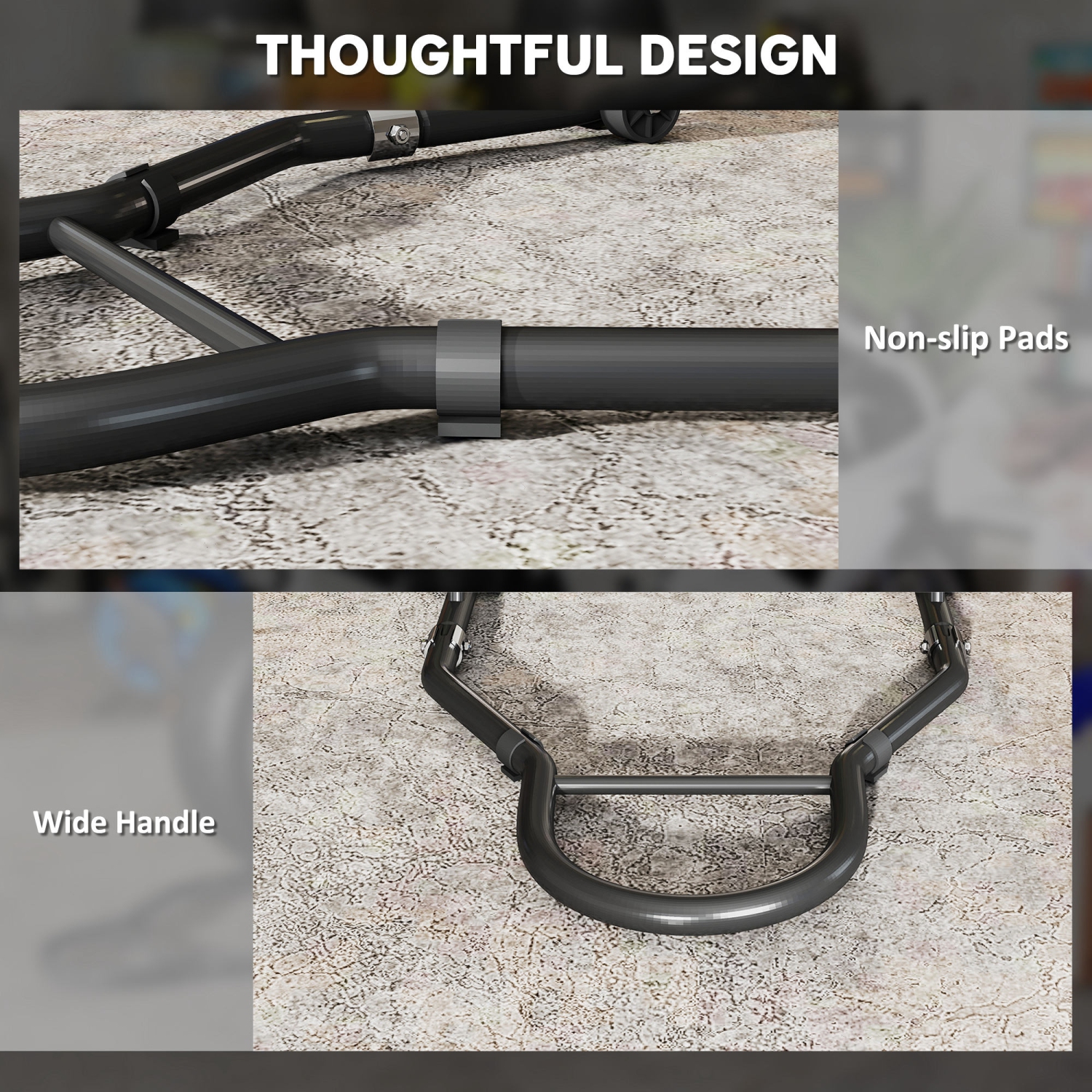 HOMCOM Motorcycle Stand Lift, 850 lbs Capacity Front & Rear Combo Wheel Paddock Lift Stand with Adjustable U+L Fork Swingarm Spool, Wheels, Clamping