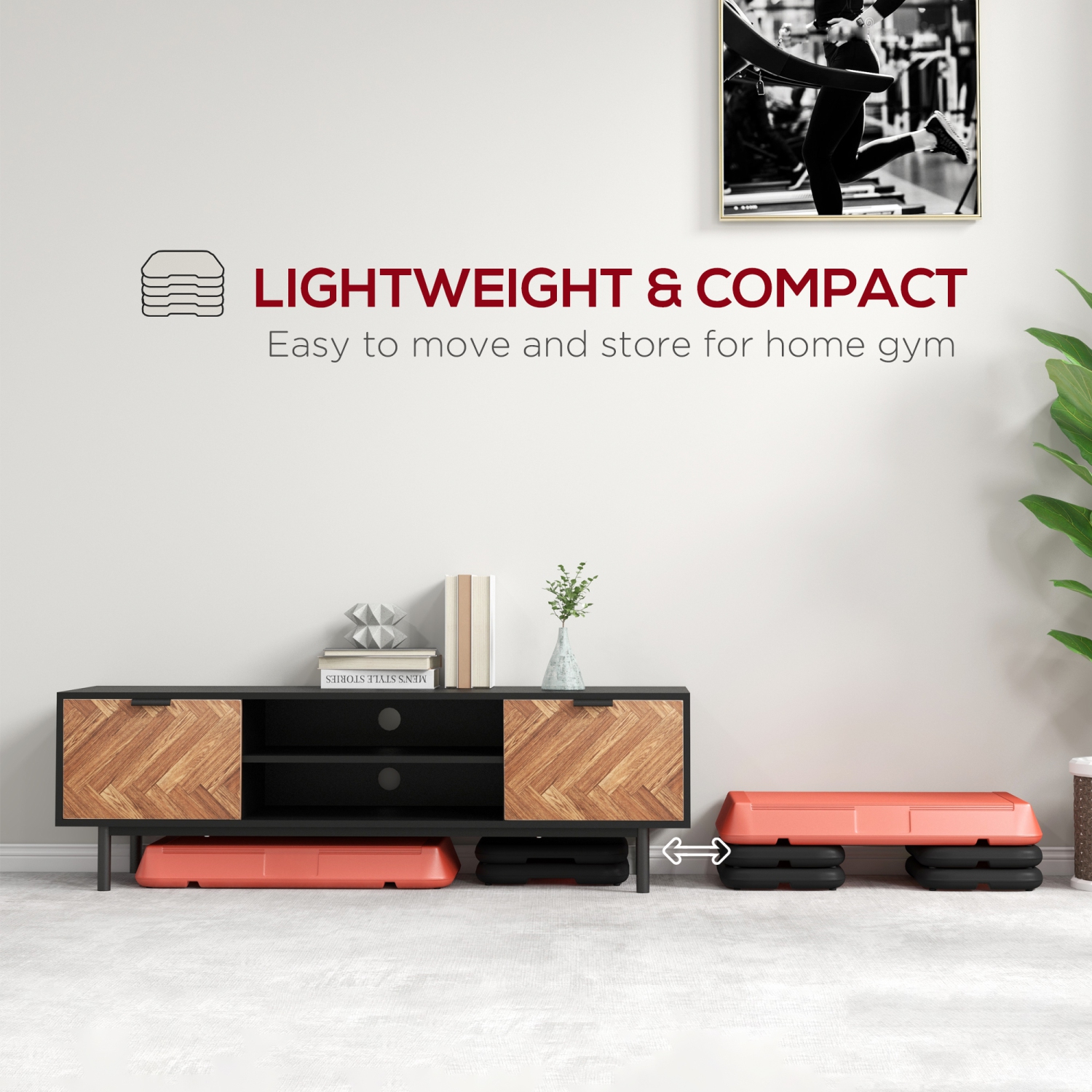 Soozier – Simulateur d'escalier d'aérobie réglable, 3 niveaux avec élévateurs, 4&nbsp;po, 6&nbsp;po, 8&nbsp;po, plateforme d'exercice pour