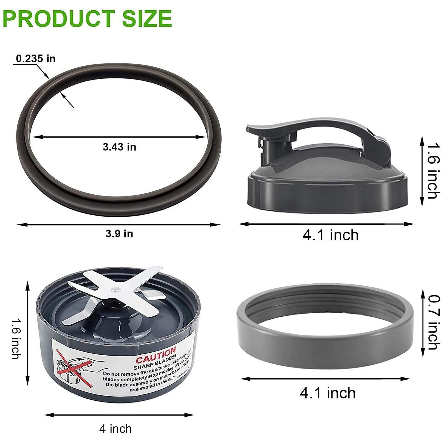 14 Pieces Blender Replacement Parts Extractor Blade and Cups for NutriBullet 600w & 900w Series, Including Gasket Shock Pad and Gear