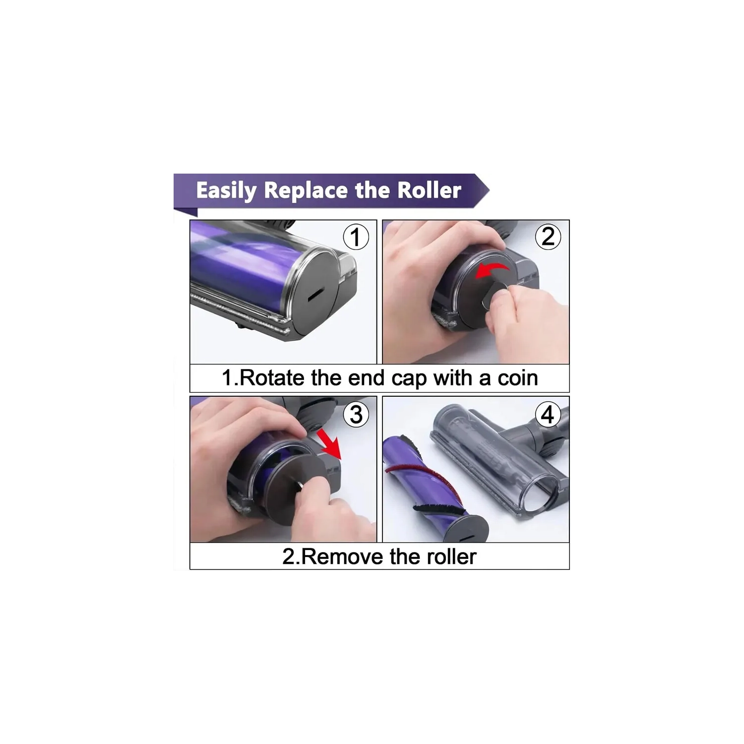 Tête d'aspirateur électrique à entraînement direct pour aspirateur V7 V8 V10 V11 de Dyson Pièces de brosse à rouleau à poils