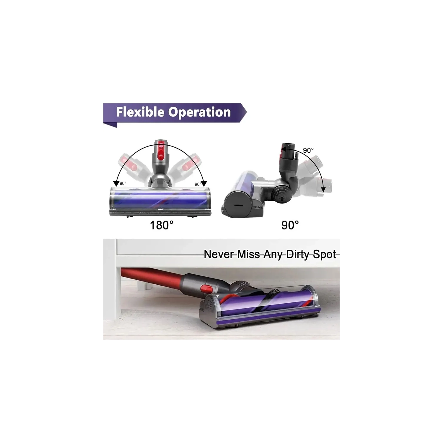 Tête d'aspirateur électrique à entraînement direct pour aspirateur V7 V8 V10 V11 de Dyson Pièces de brosse à rouleau à poils