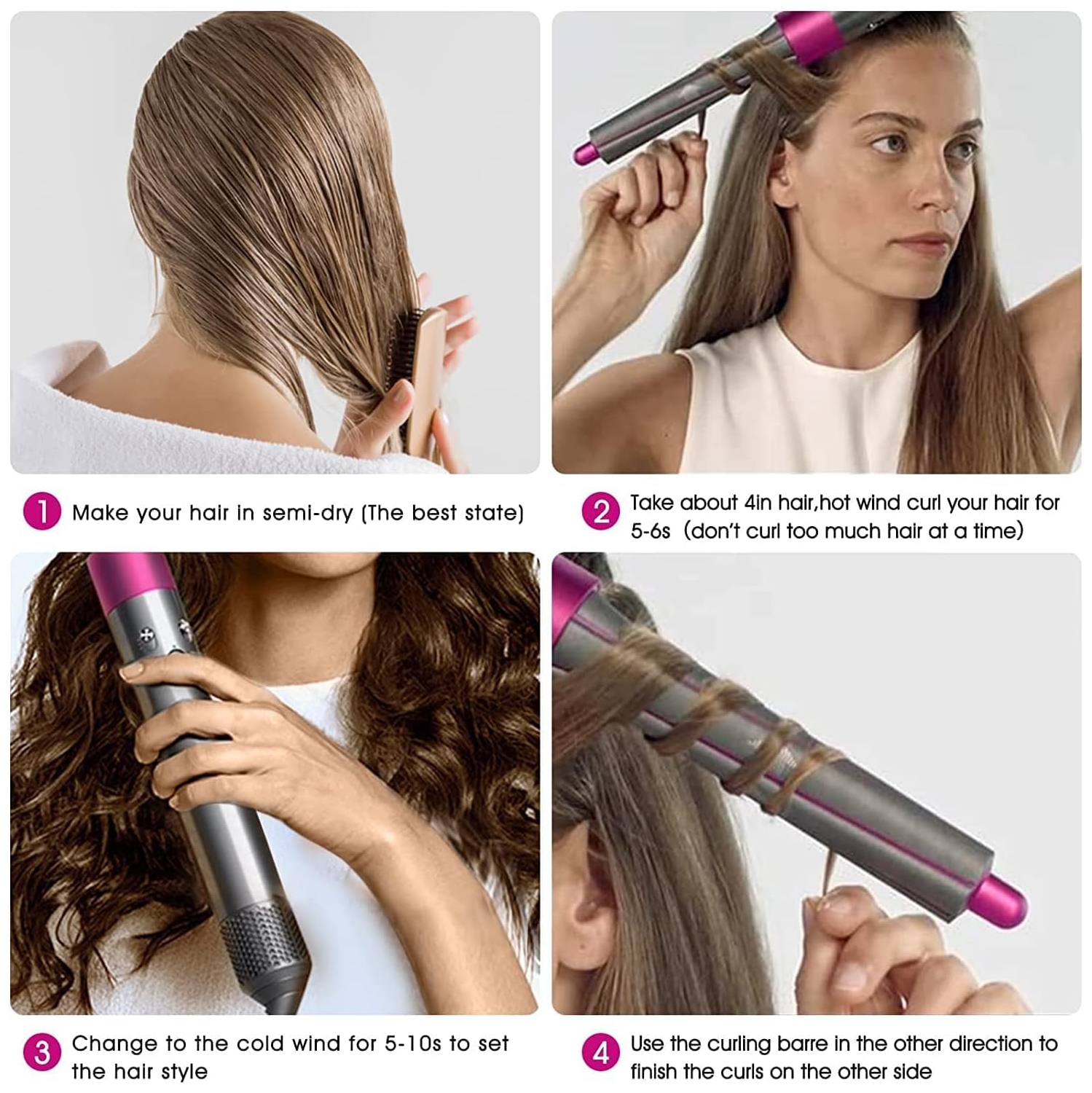20mm/0.78in Long Curling Iron Barrels Attachmentfor Dyson HS05 HS01, Volume and Shape Hair Curler Tool