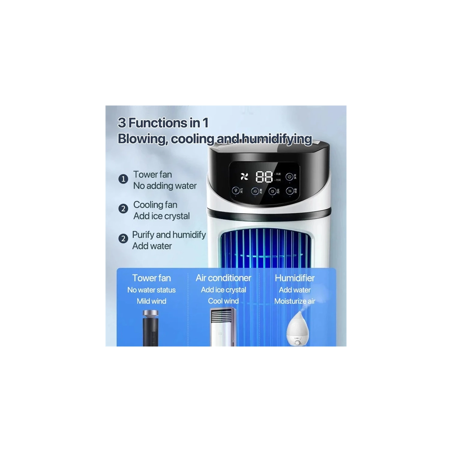 Portable Air Conditioner USB Mini Air Conditioner Fan Air Cooler Fan Water Cooling Fan Air Conditioning air cooler For Home Office