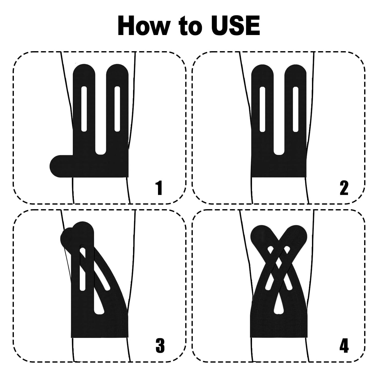 20PCS Precut Kinesiology Tape for Knees,Elastic Knee Support & Stability,Pain Relief,Waterproof Breathable Hypoallergenic Athletic Tape-Black Size L