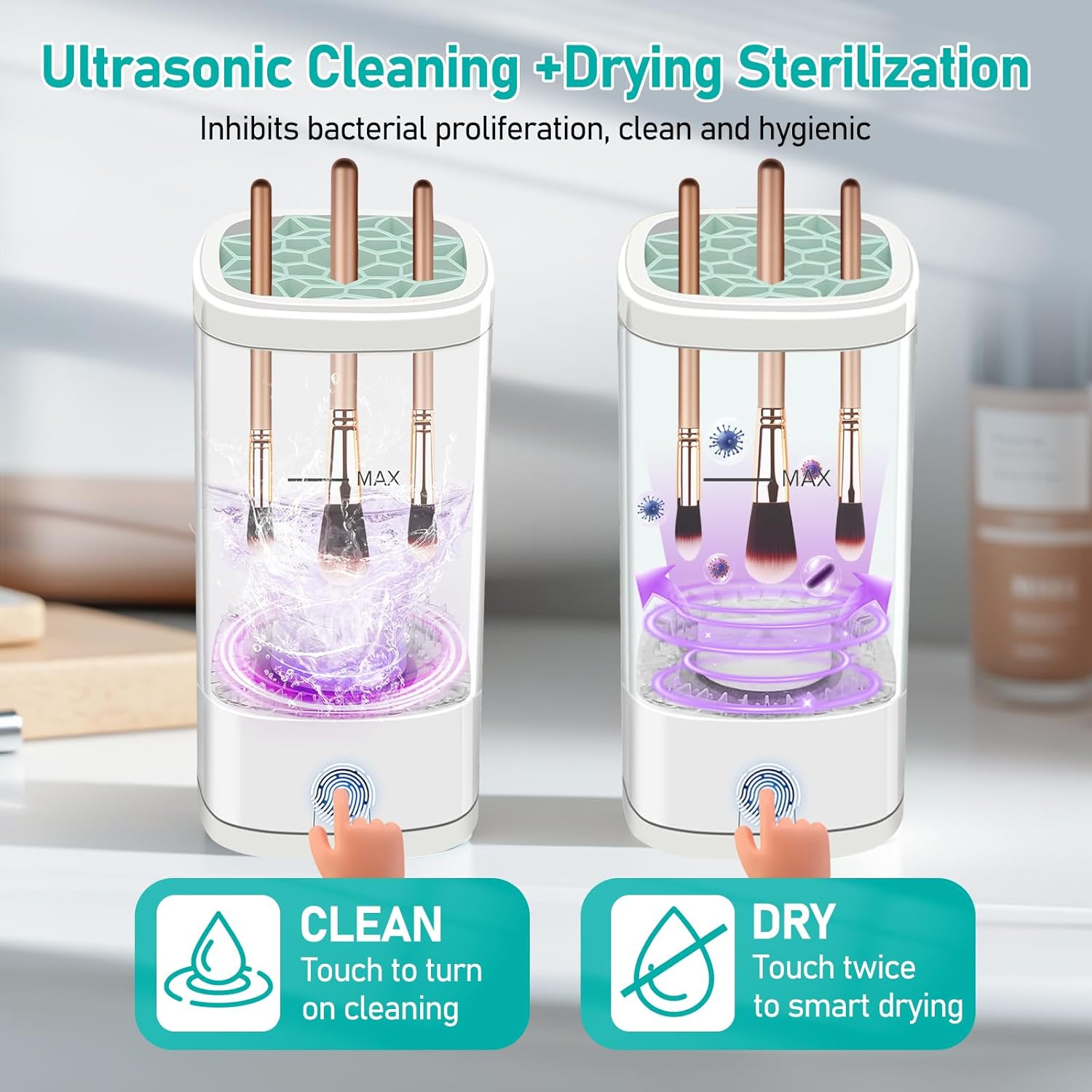 Electric Makeup Brush Cleaner,Quick Makeup Cleaner For Cleaning & Drying All Type Brush,Portable Automatic Makeup Brush Cleaning Machine with Drying