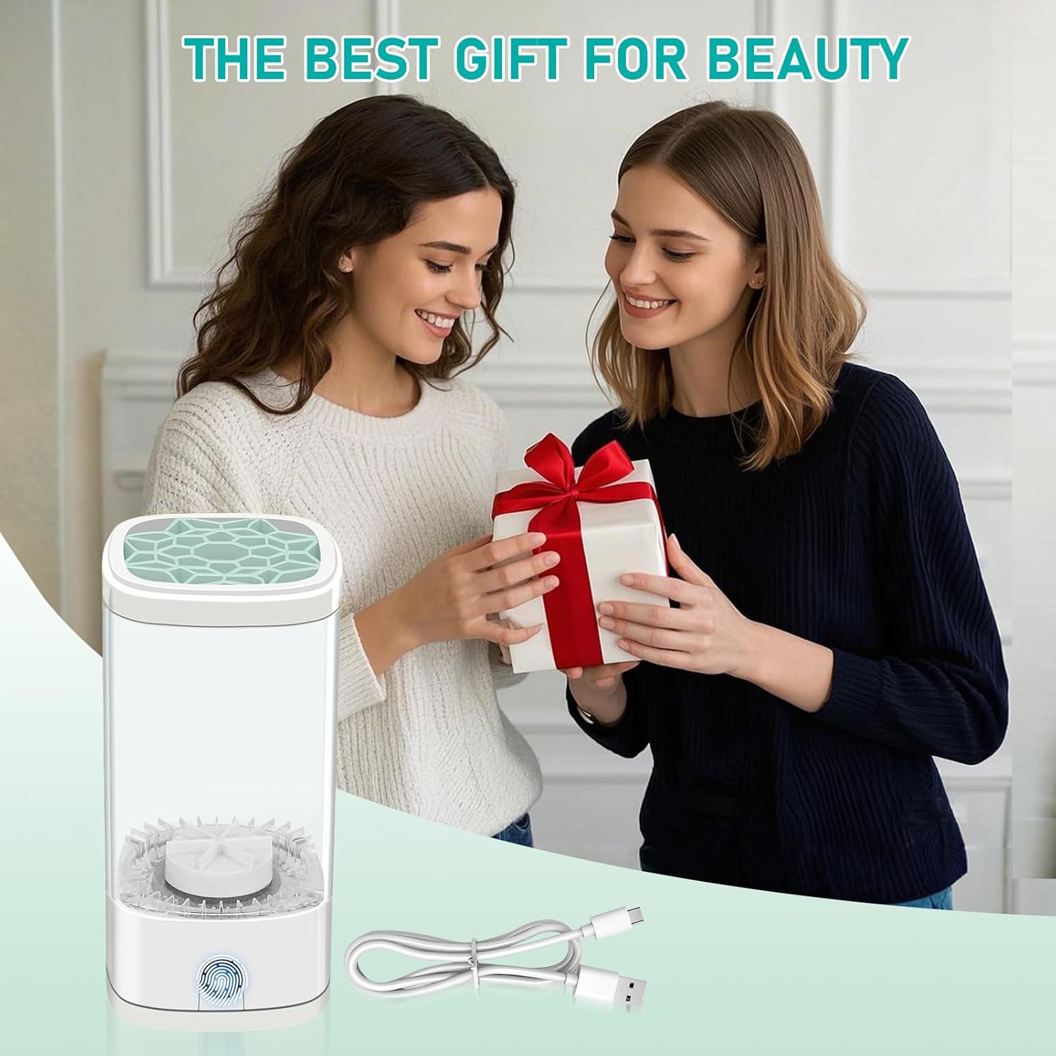 Electric Makeup Brush Cleaner,Quick Makeup Cleaner For Cleaning & Drying All Type Brush,Portable Automatic Makeup Brush Cleaning Machine with Drying