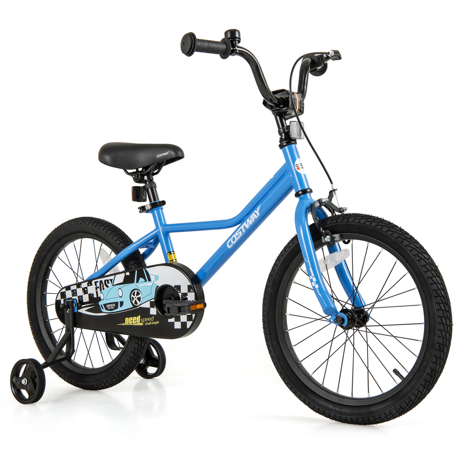 Costway 12"/14"/16"/18" Vélo d'entraînement pour enfants avec roues d'entrainement amovibles Pneumatiques Marine/Noir