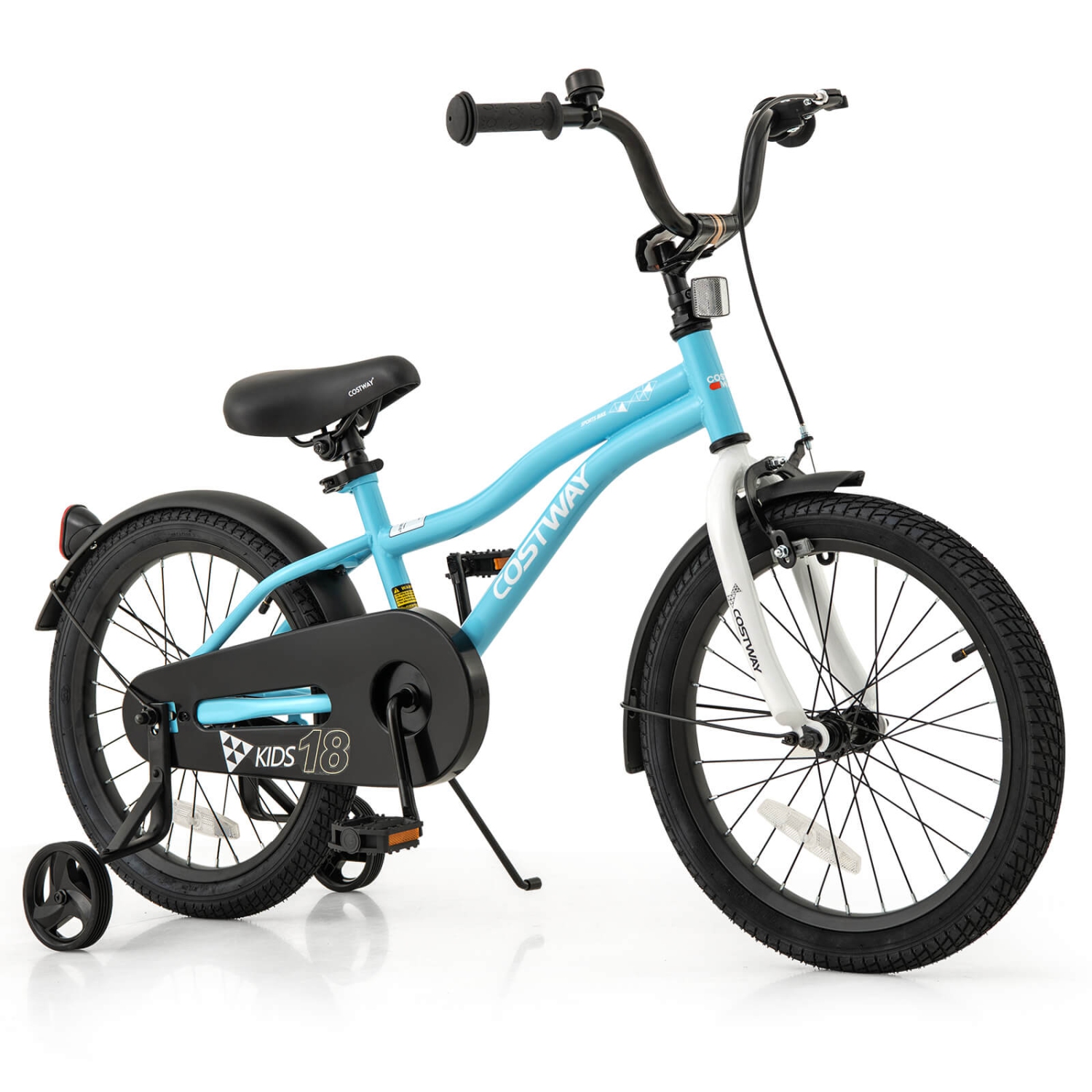 Costway 12"/14"/16"/18" Kids Bike for 3-4 Years Old Boys & Girls with Adjustable Seat Handbrake Reflectors Blue/Purple/Red