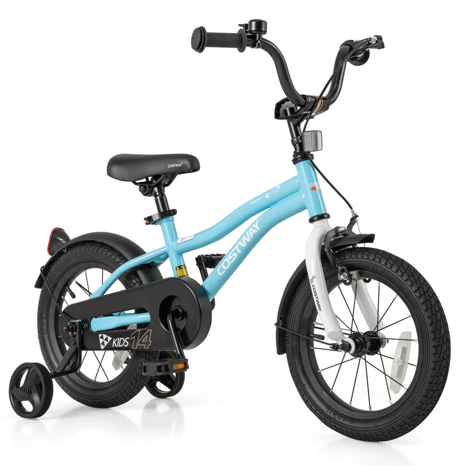 Vélo pour enfants de 12&nbsp;po/14&nbsp;po/16&nbsp;po/18&nbsp;po de Costway pour garçons et filles de 3-4 ans avec siège ajustable réfléchissants