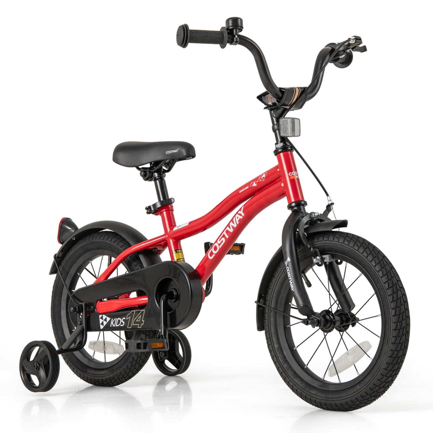 Vélo pour enfants de 12&nbsp;po/14&nbsp;po/16&nbsp;po/18&nbsp;po de Costway pour garçons et filles de 3-4 ans avec siège ajustable réfléchissants