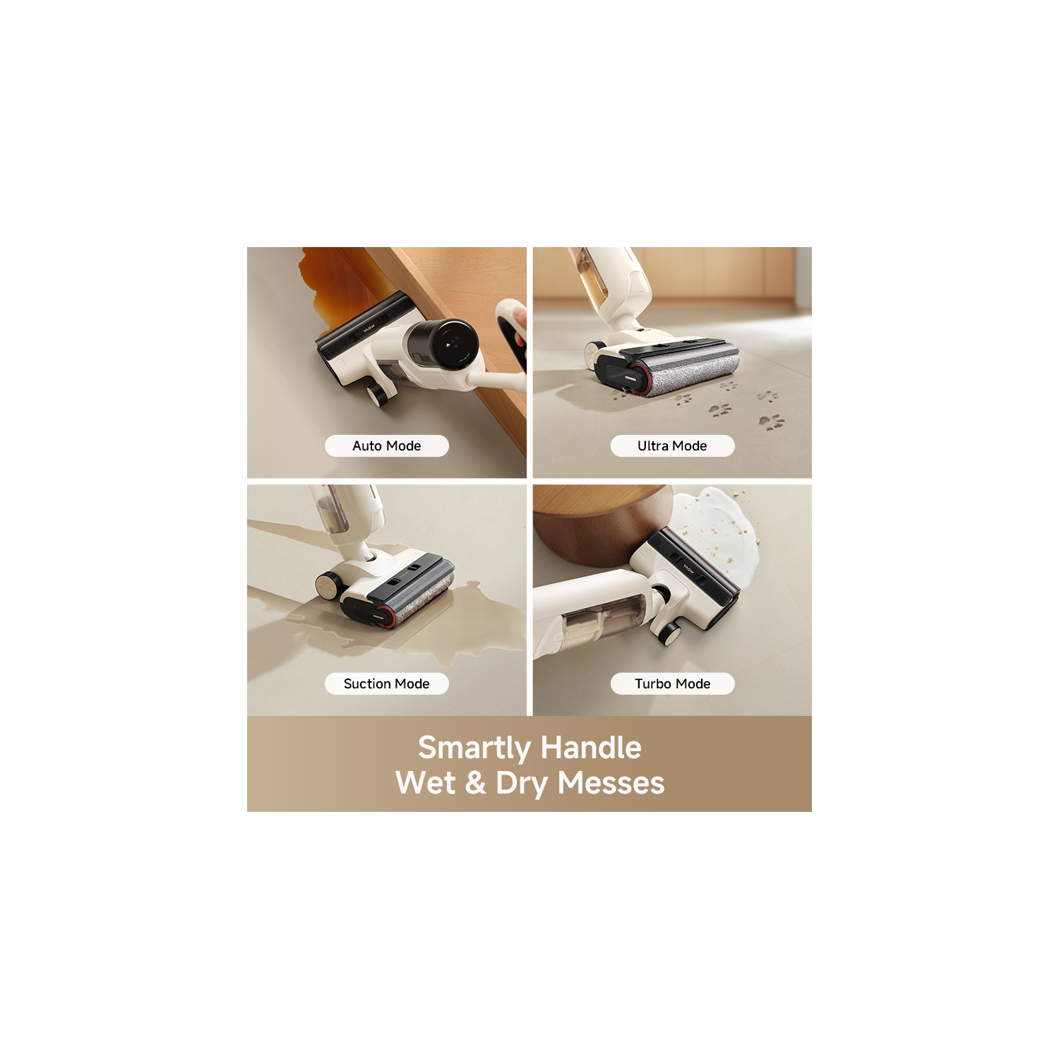 Mova K30 Wet Dry Vacuum Cleaner Cordless Floor Cleaner and Mop, 180° Lie-Flat Reach, 140°F Hot Air Drying, 0in Dual-Edge Cleaning, Powerful 18000Pa