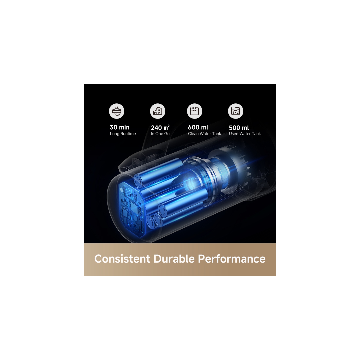 Mova K30 Wet Dry Vacuum Cleaner Cordless Floor Cleaner and Mop, 180° Lie-Flat Reach, 140°F Hot Air Drying, 0in Dual-Edge Cleaning, Powerful 18000Pa