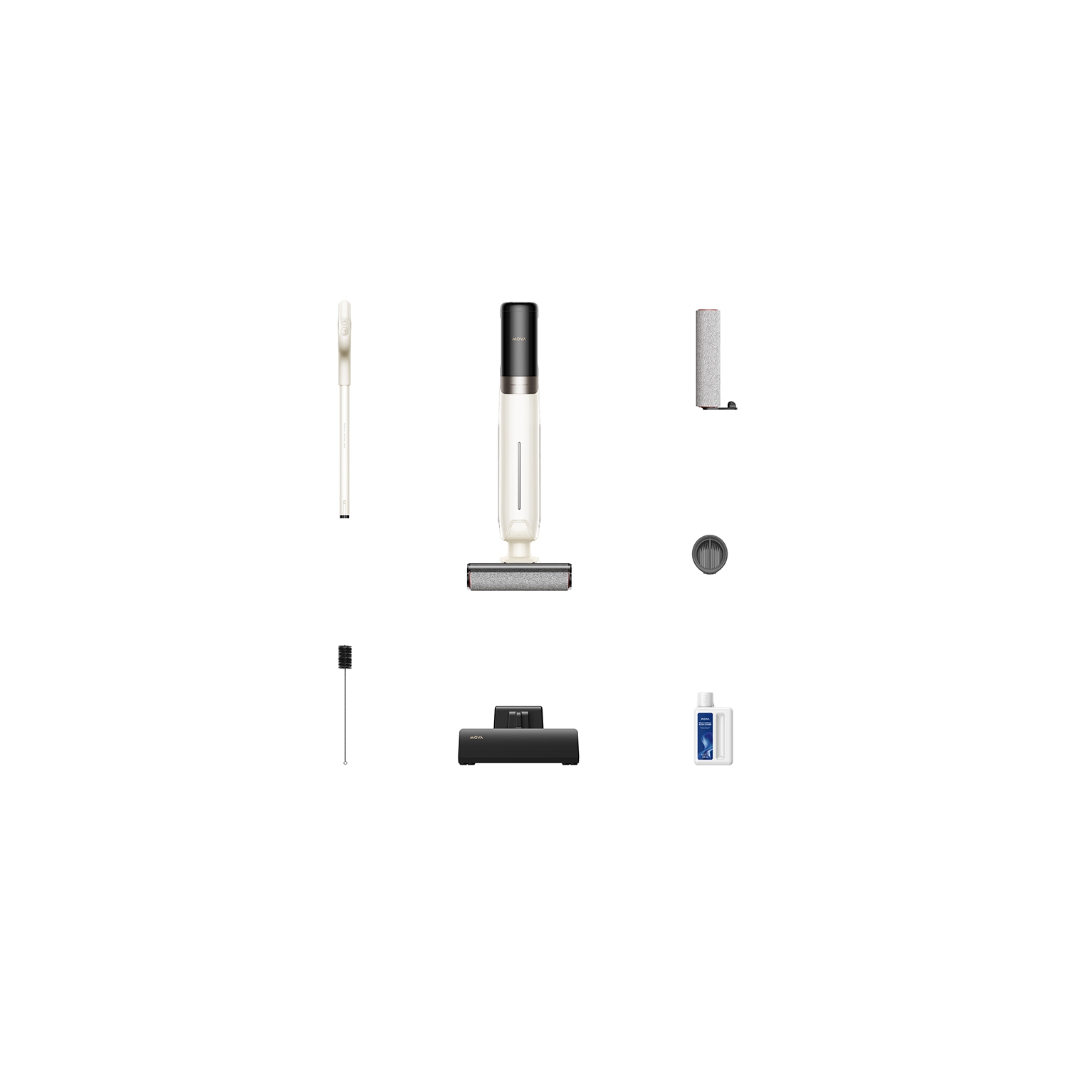 Mova K30 Wet Dry Vacuum Cleaner Cordless Floor Cleaner and Mop, 180° Lie-Flat Reach, 140°F Hot Air Drying, 0in Dual-Edge Cleaning, Powerful 18000Pa