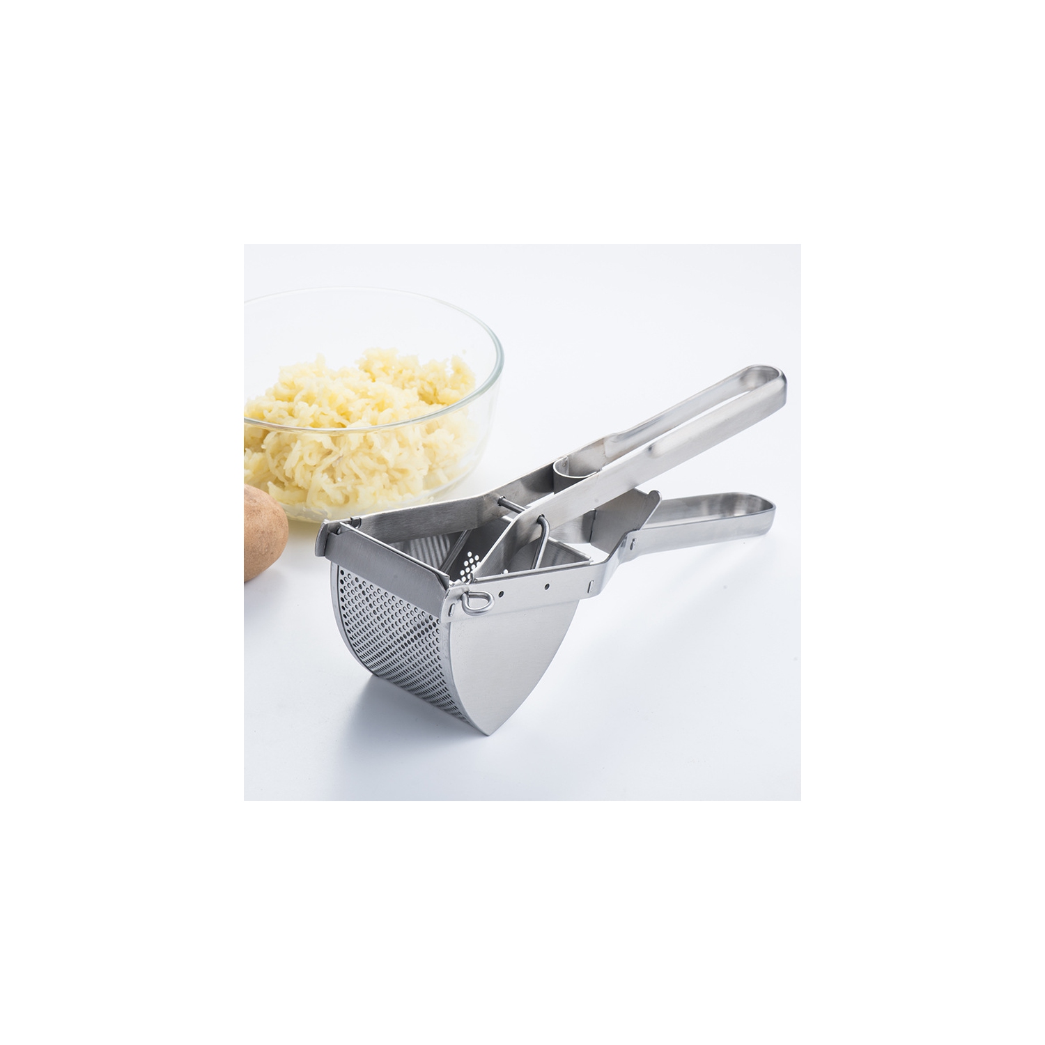 Potato Ricer, Stainless Steel Potato Masher for Commercial and Home Use, Mash Potato Masher for Creamy Mashed Potatoes