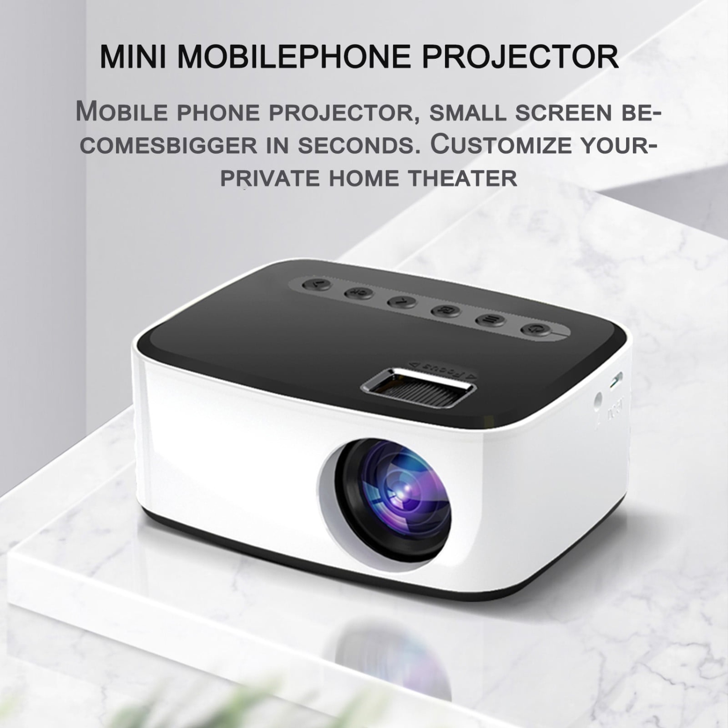 Mini LED Projector Portable Video Player Miniature Cinema 1080P HD Projection