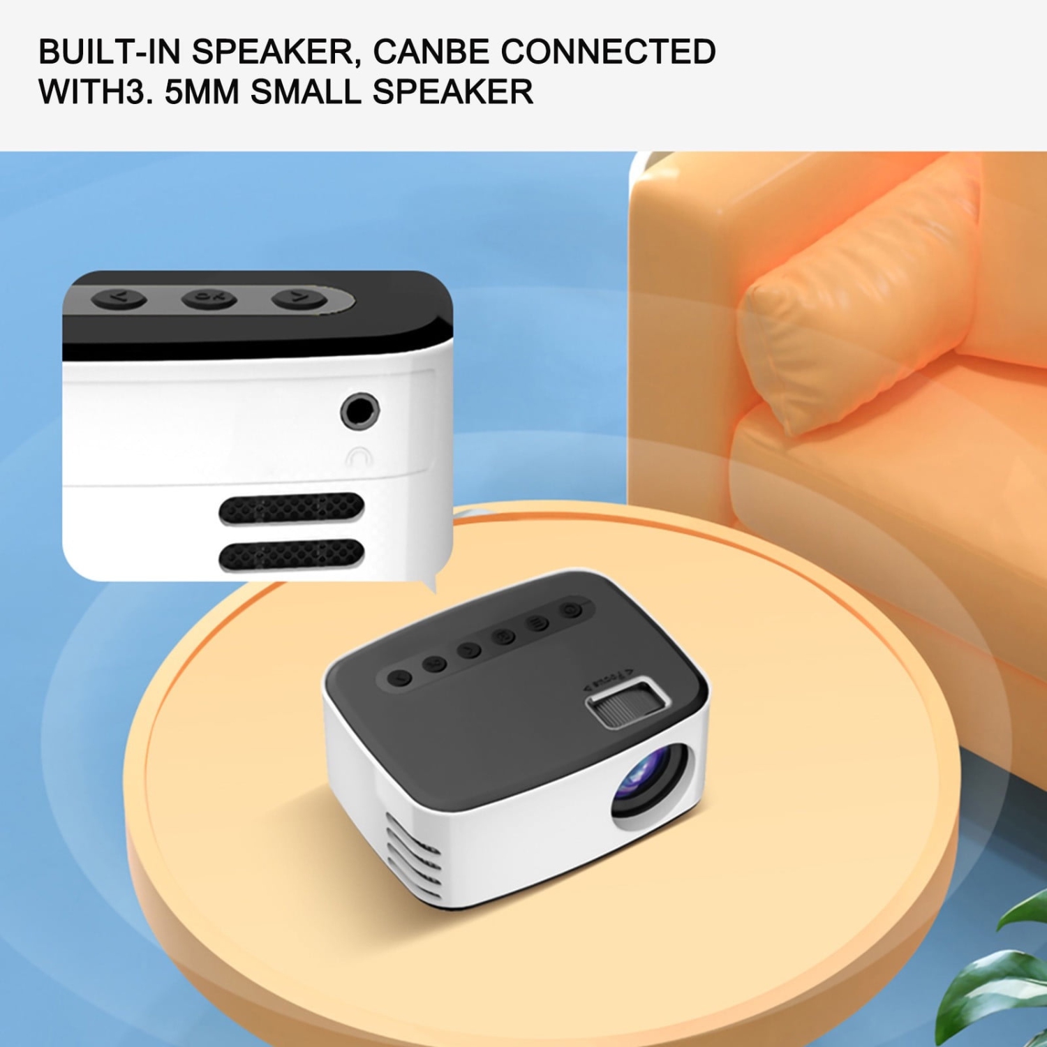 Mini LED Projector Portable Video Player Miniature Cinema 1080P HD Projection