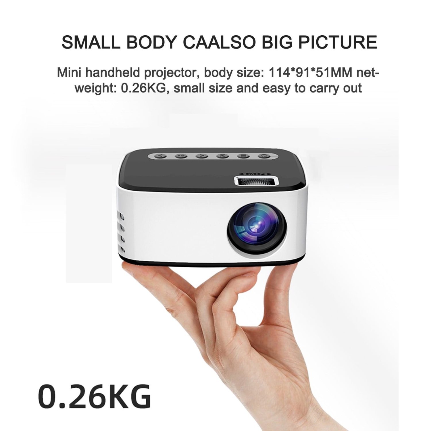 Mini LED Projector Portable Video Player Miniature Cinema 1080P HD Projection
