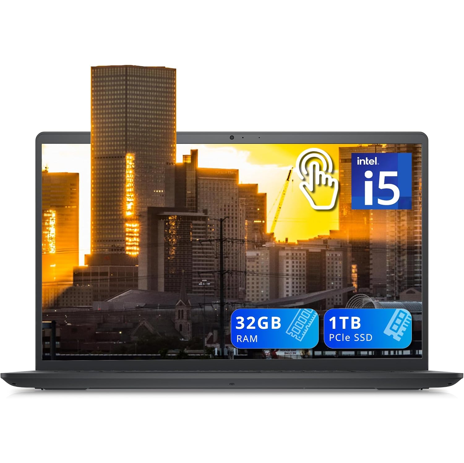 Refurbished - Dell Inspiron 15 15.6" FHD Touchscreen Laptop, Intel i5-1235U, 1TB PCIe SSD, 32GB DDR4 RAM, Intel UHD Graphics, Full Size Keyboard,