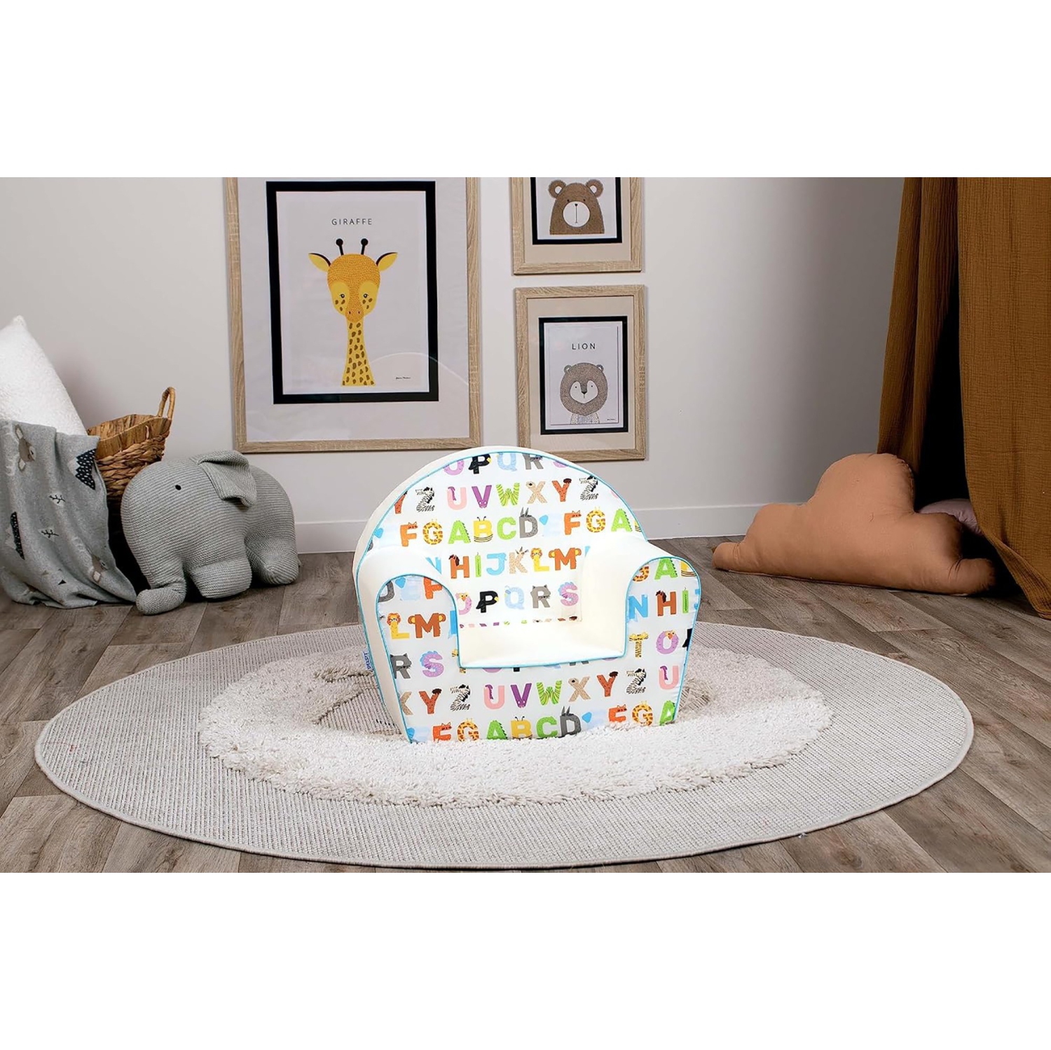 Delsit Kids Couch for Toddlers - Comfy Armchair for Children, Lightweight Foam Sofa and Reading Chair with Removable Cover, Made in Europe