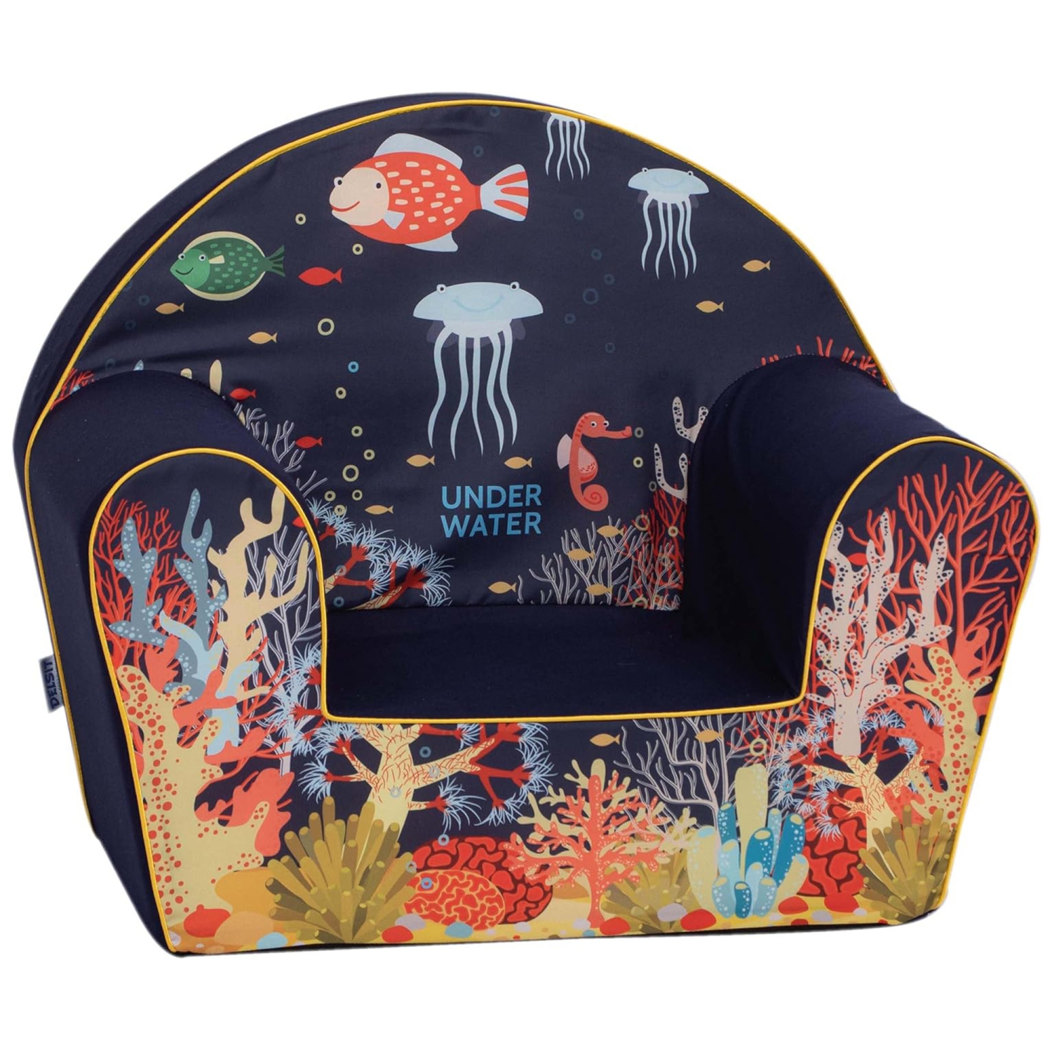 Delsit Kids Couch for Toddlers - Comfy Armchair for Children, Lightweight Foam Sofa and Reading Chair with Removable Cover, Made in Europe