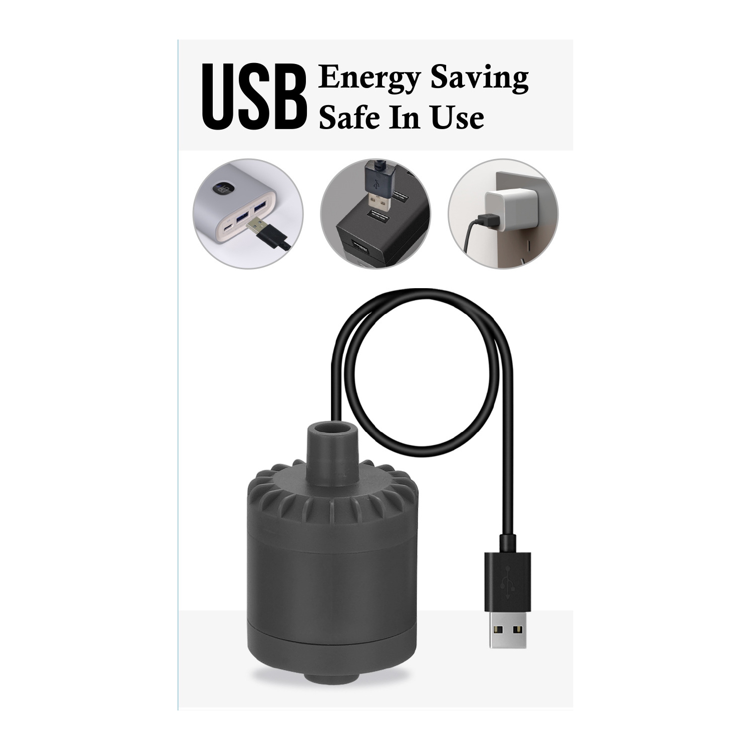 Filtre d'aquarium silencieux 3-en-1 – Oxygénateur 200 L/h, générateur d'ondes et purificateur d'eau, adapté à l'oxygénation, à la circulation et