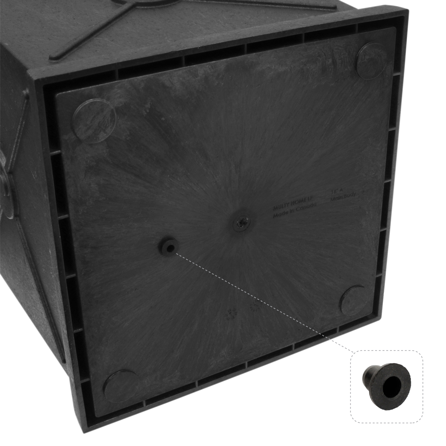 Tierra Verde 15" W x 16" H Allegro Monarch Square Self-Watering Planter - Black, Indoor/Outdoor