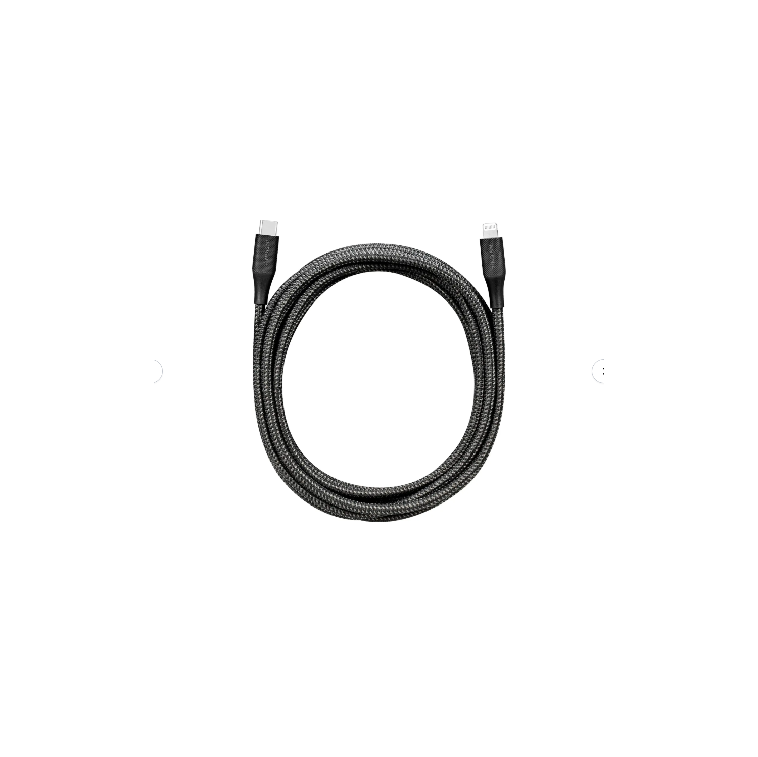 Refurbished Insignia™ - 10’ 60W USB-C to USB-C Charge-and-Sync Braided Cable - Black NS-MC3CC10C24