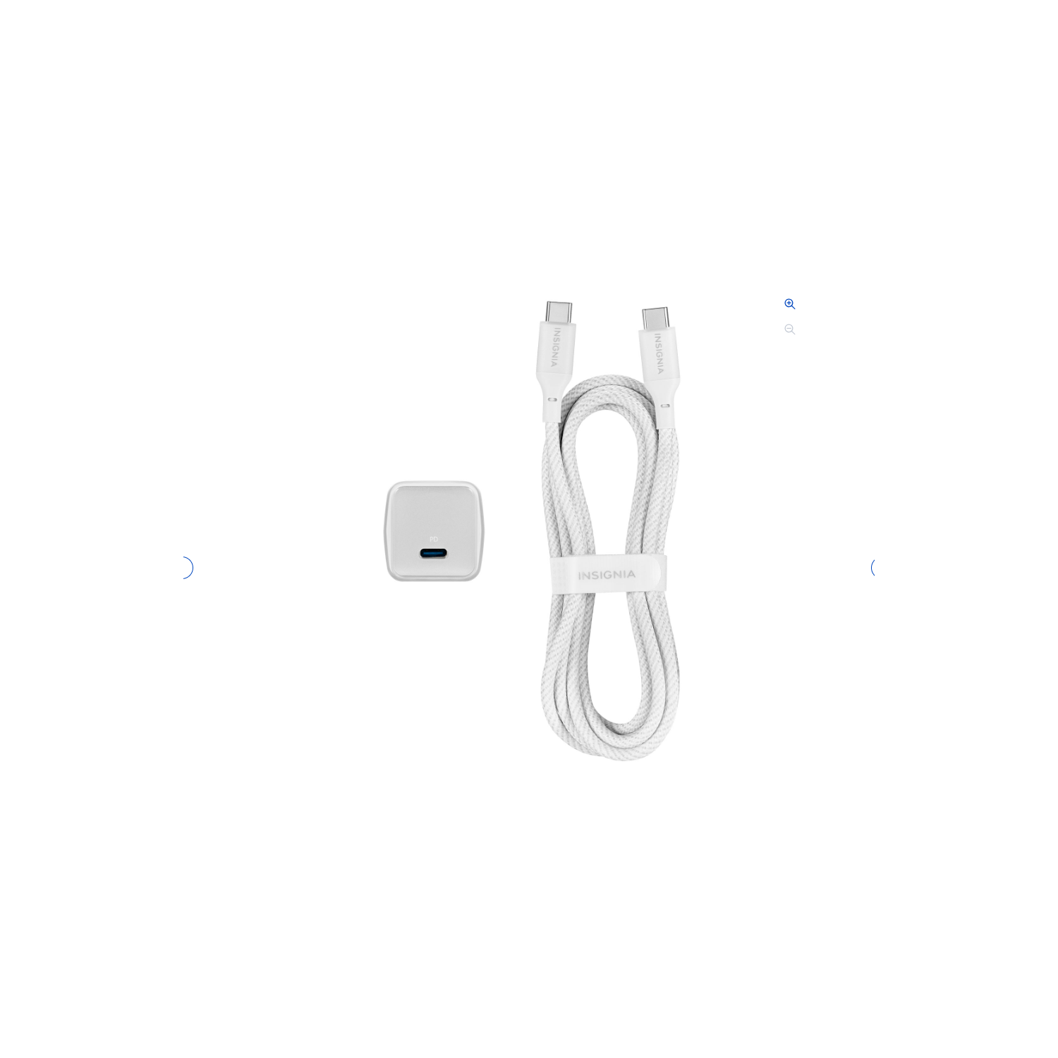 Chargeur mural USB-C 30&nbsp;W d'Insignia avec 1,8&nbsp;m - Remis à neuf (Bon état) Câble C-C - Blanc NS-MW3130C1de 24&nbsp;B-C
