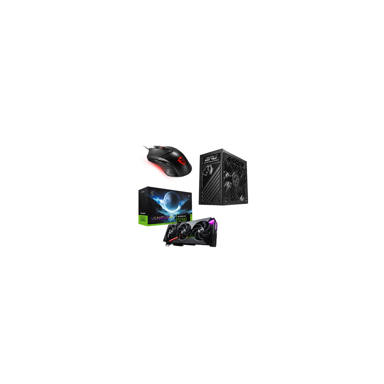 MSI GeForce RTX 5090 32G VANGUARD SOC + MPG A1000GS PCIE5 + CLUTCH GM08 Bundle
