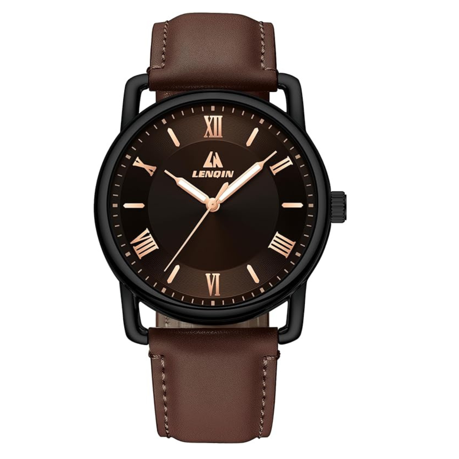 LN LENQIN Mens Watches Analog Quartz Watches Men 30M Waterproof Mens Wrist Watches Fashion Business Watches for Man Leather Watches