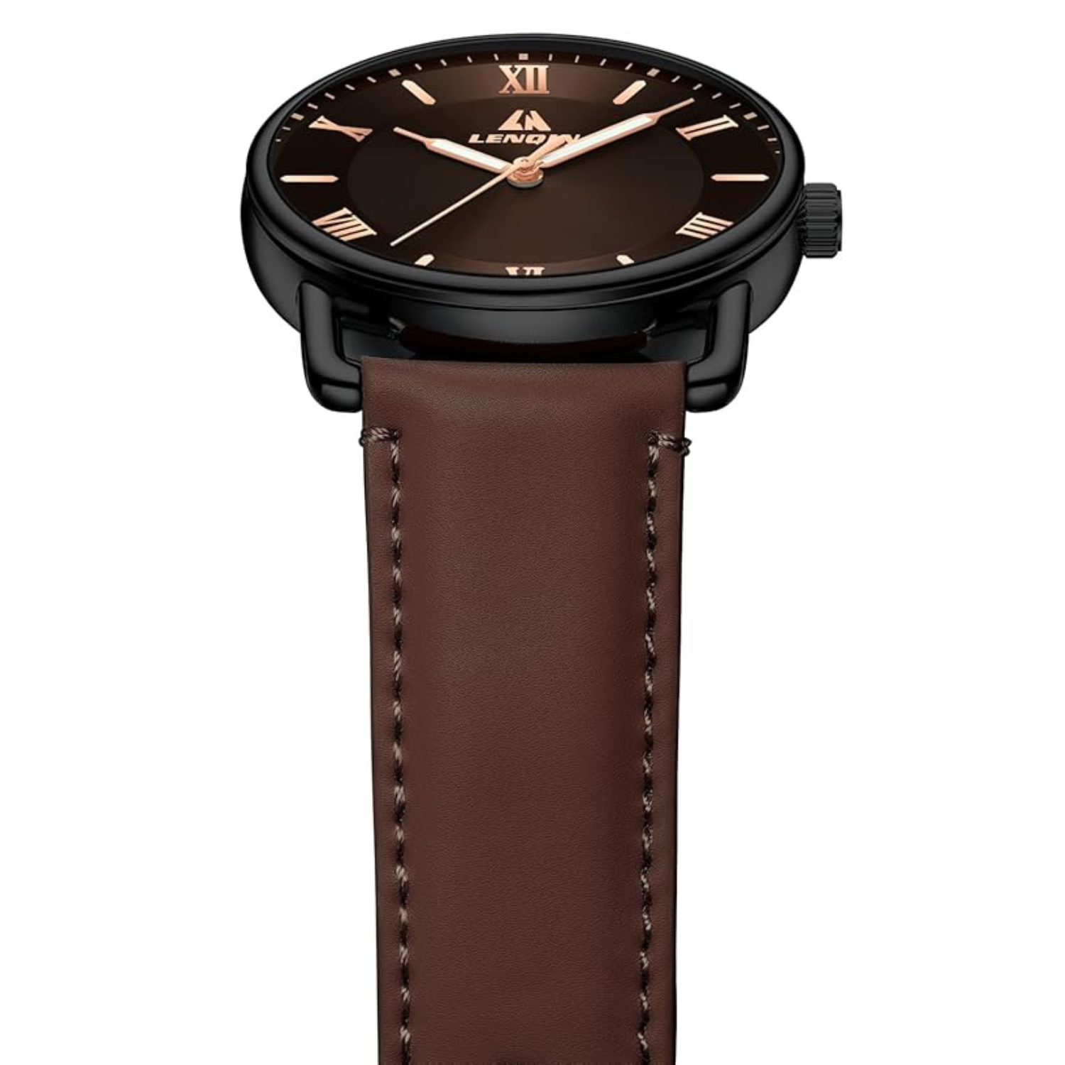 LN LENQIN Mens Watches Analog Quartz Watches Men 30M Waterproof Mens Wrist Watches Fashion Business Watches for Man Leather Watches