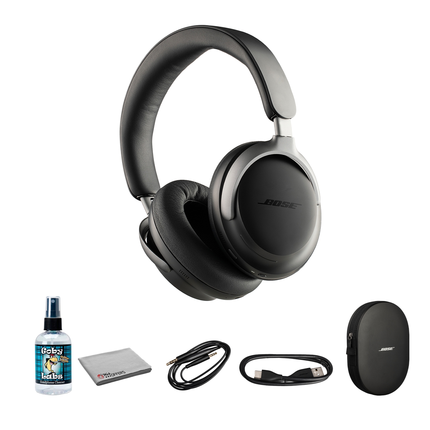 Bose QuietComfort Ultra Wireless Noise Canceling Over-Ear Headphones Bundle