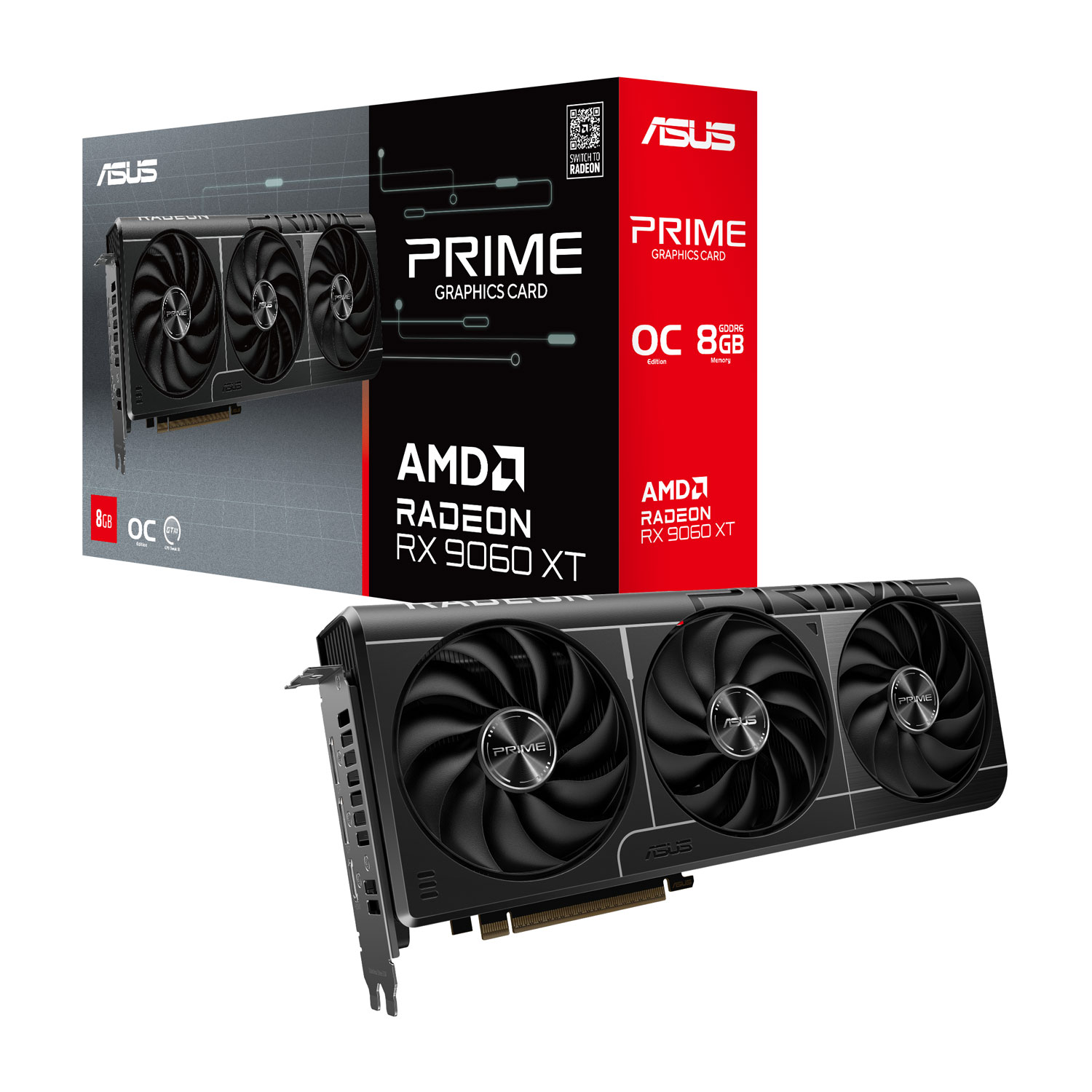 ASUS Prime Radeon RX 9060 XT OC 8GB GDDR6 Video Card