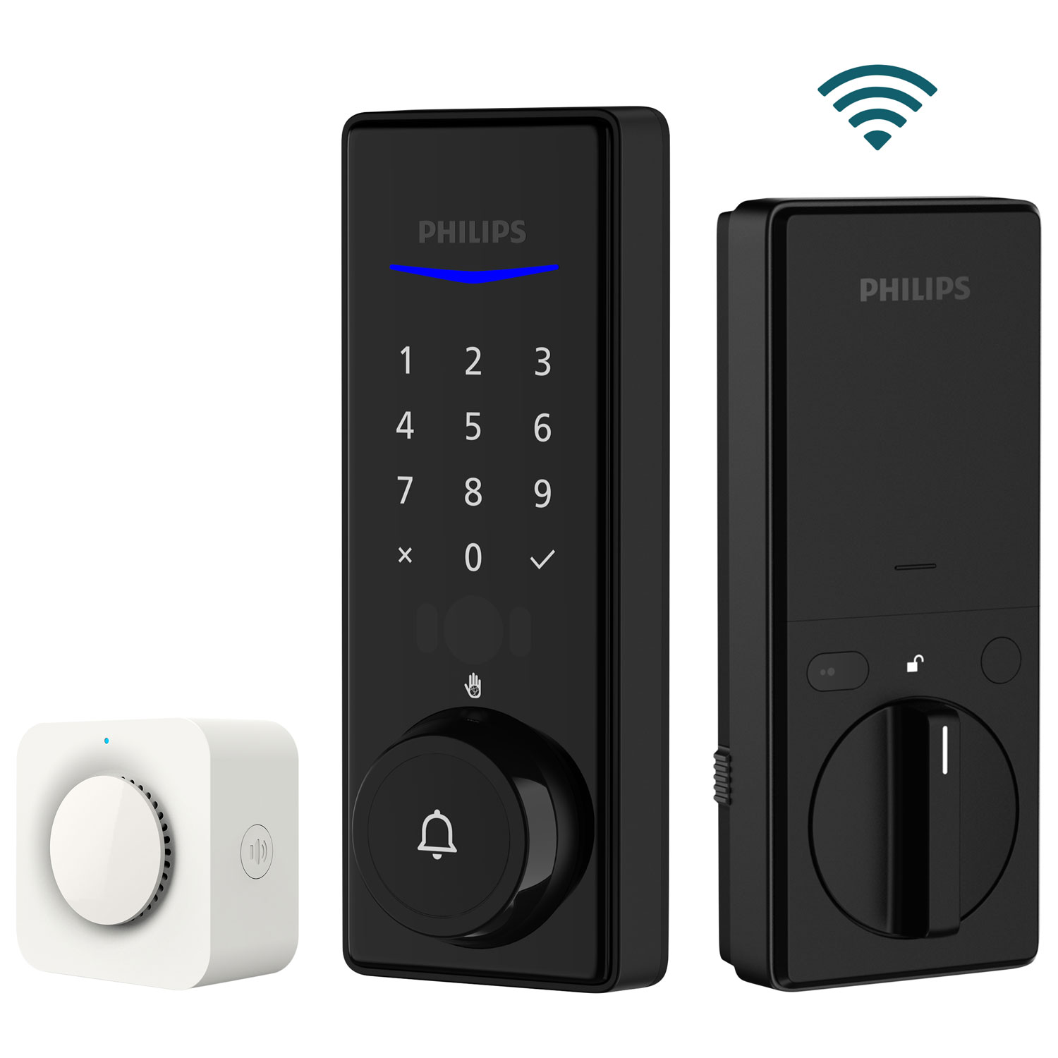 Serrure intelligente à pêne dormant Wi-Fi à reconnaissance de la paume série 5000 de Philips