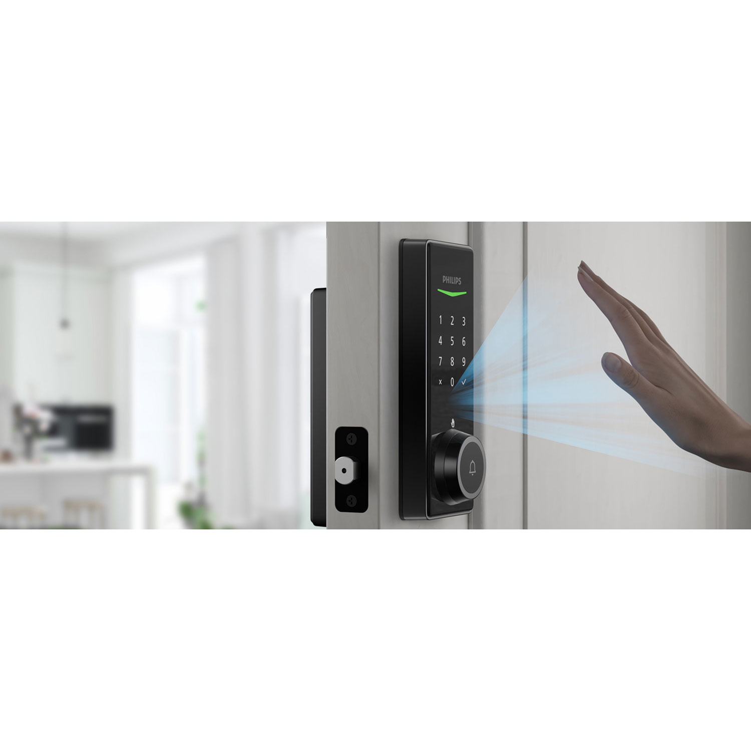 Serrure intelligente à pêne dormant Wi-Fi à reconnaissance de la paume série 5000 de Philips