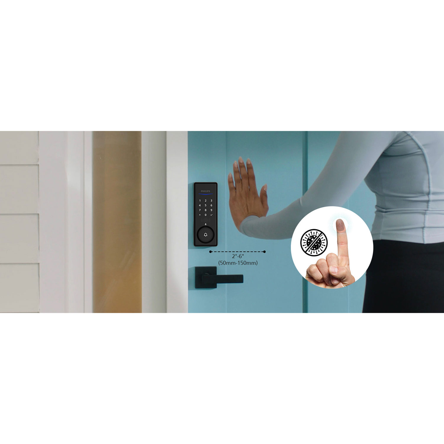 Serrure intelligente à pêne dormant Wi-Fi à reconnaissance de la paume série 5000 de Philips