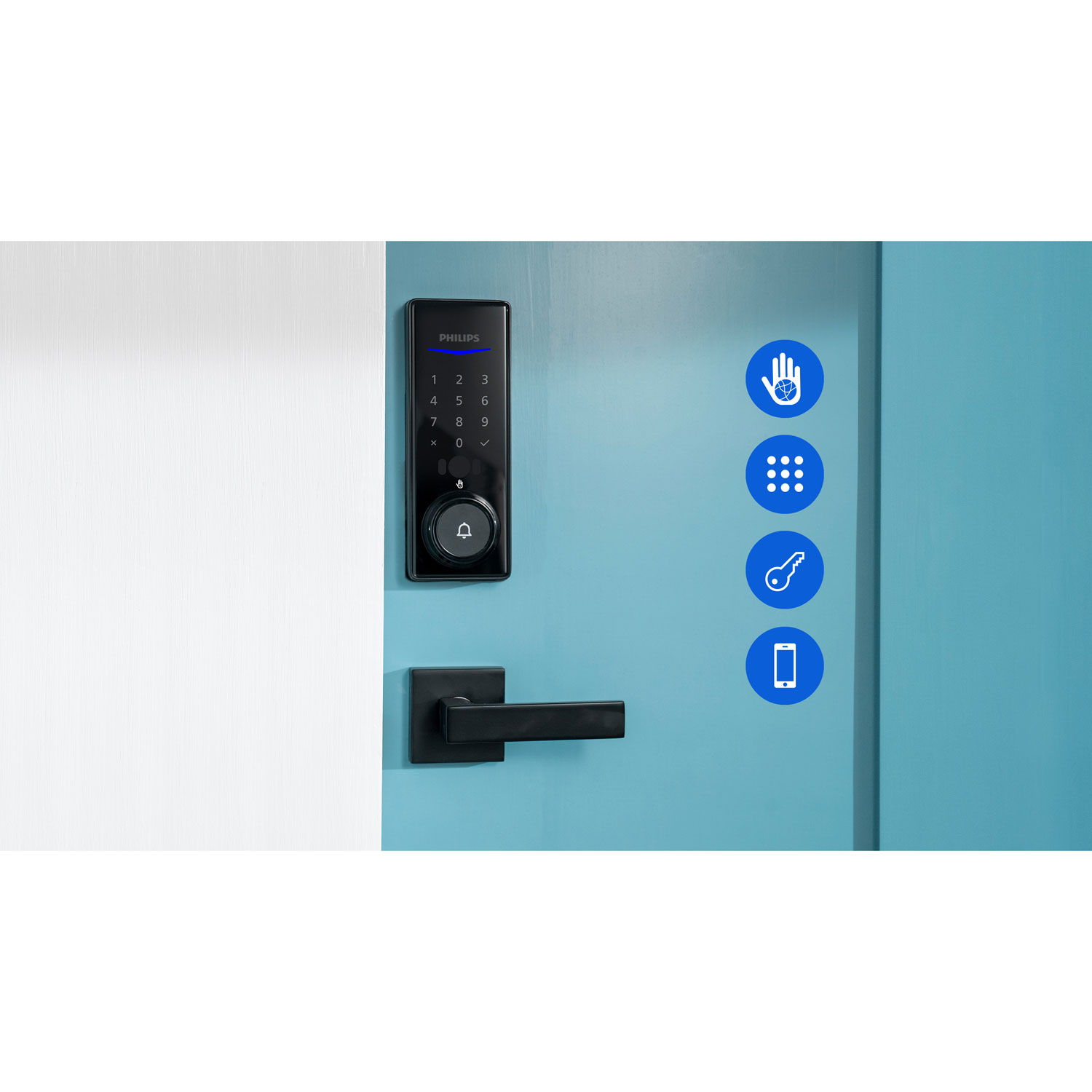 Serrure intelligente à pêne dormant Wi-Fi à reconnaissance de la paume série 5000 de Philips