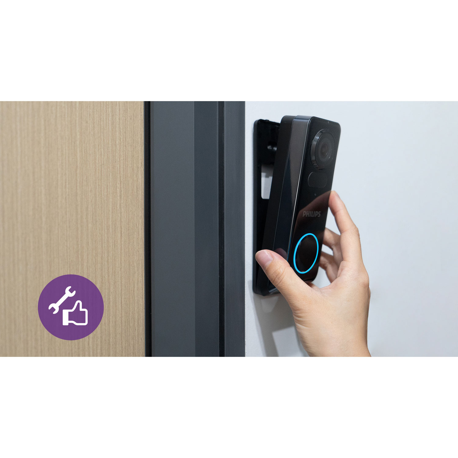 Philips 7000 Series Wire-Free 2K Dual-Cam Video Doorbell - Black